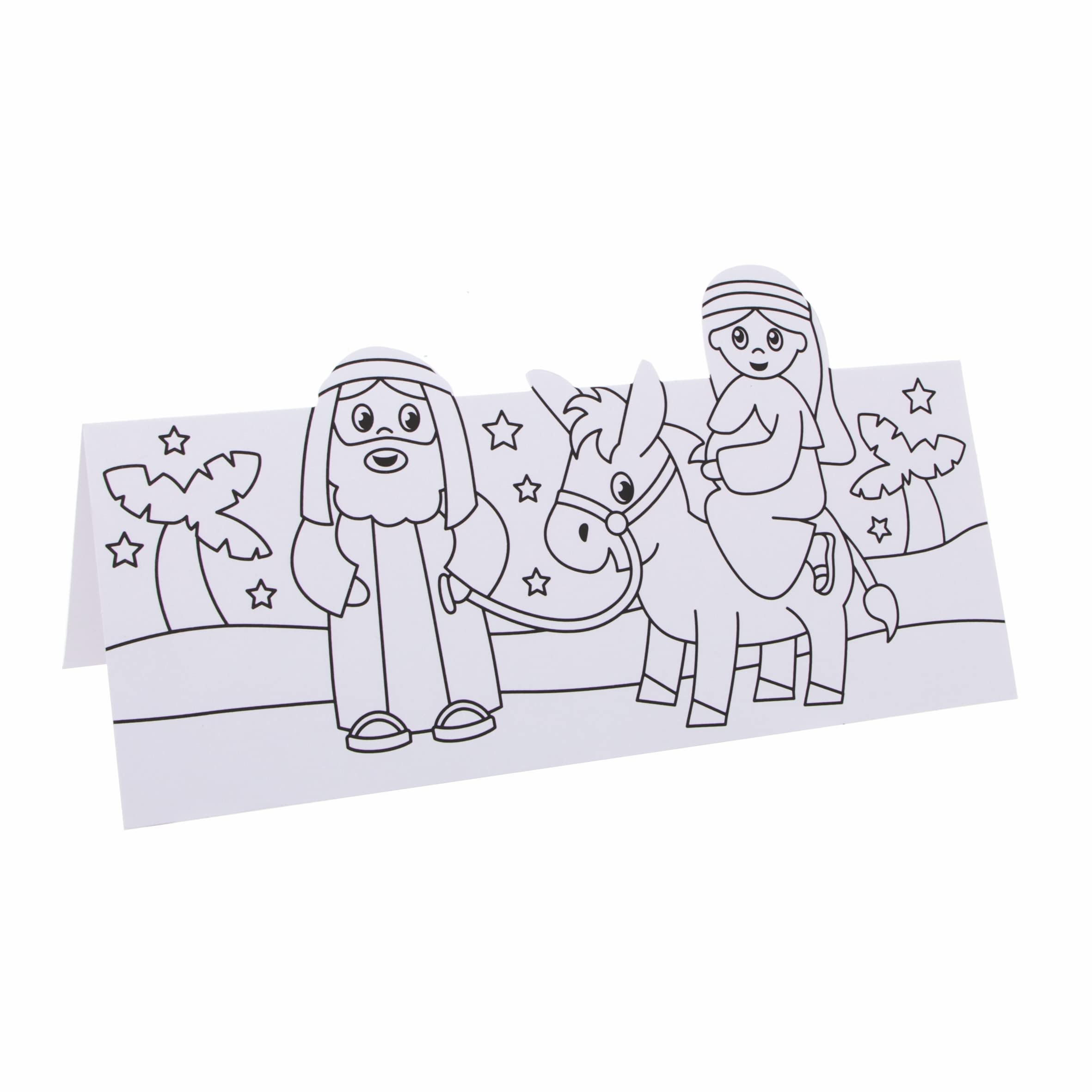 Baker Ross FC270 Nativity Colour In Pop Up Cards - Pack of 10 Christmas Craft Kit 10