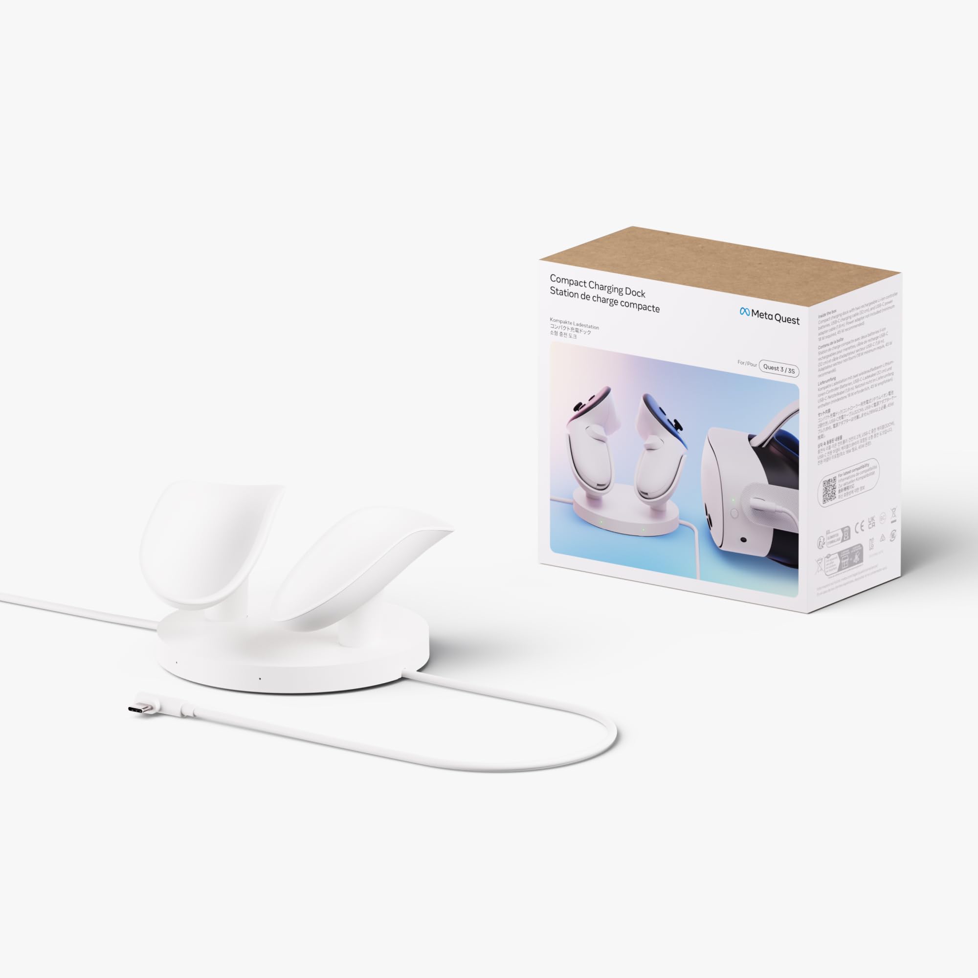 Meta Quest Compact Charging Dock – Compatible with Meta Quest 3/3S, Touch Plus Controllers & Active Straps 5