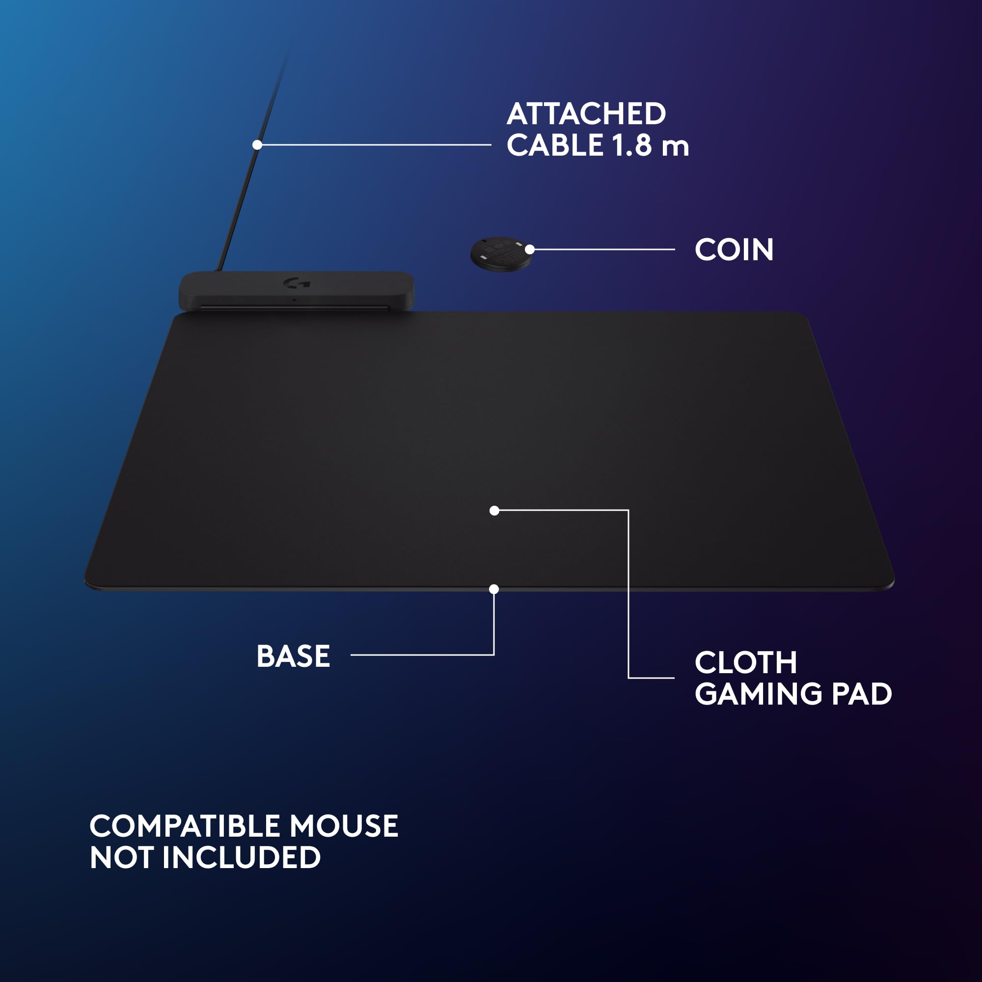 Logitech G POWERPLAY 2 Wireless Charging Mouse Pad for Compatible Gaming Mice 2