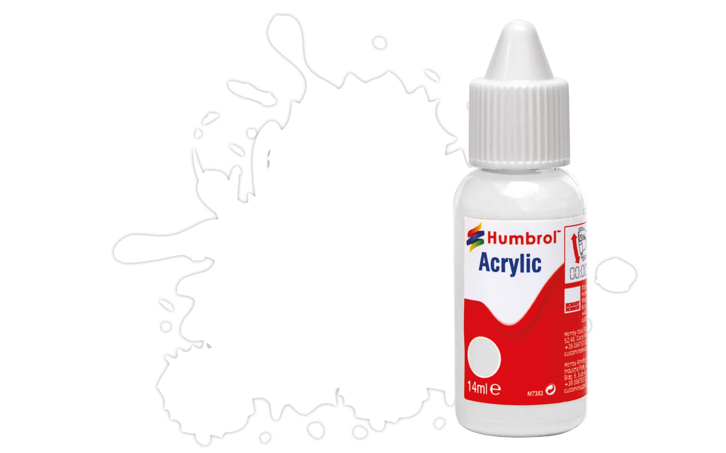 Humbrol Matt White Acrylic Primer - 14ml Bottle | Fast-Drying | Multi-Surface