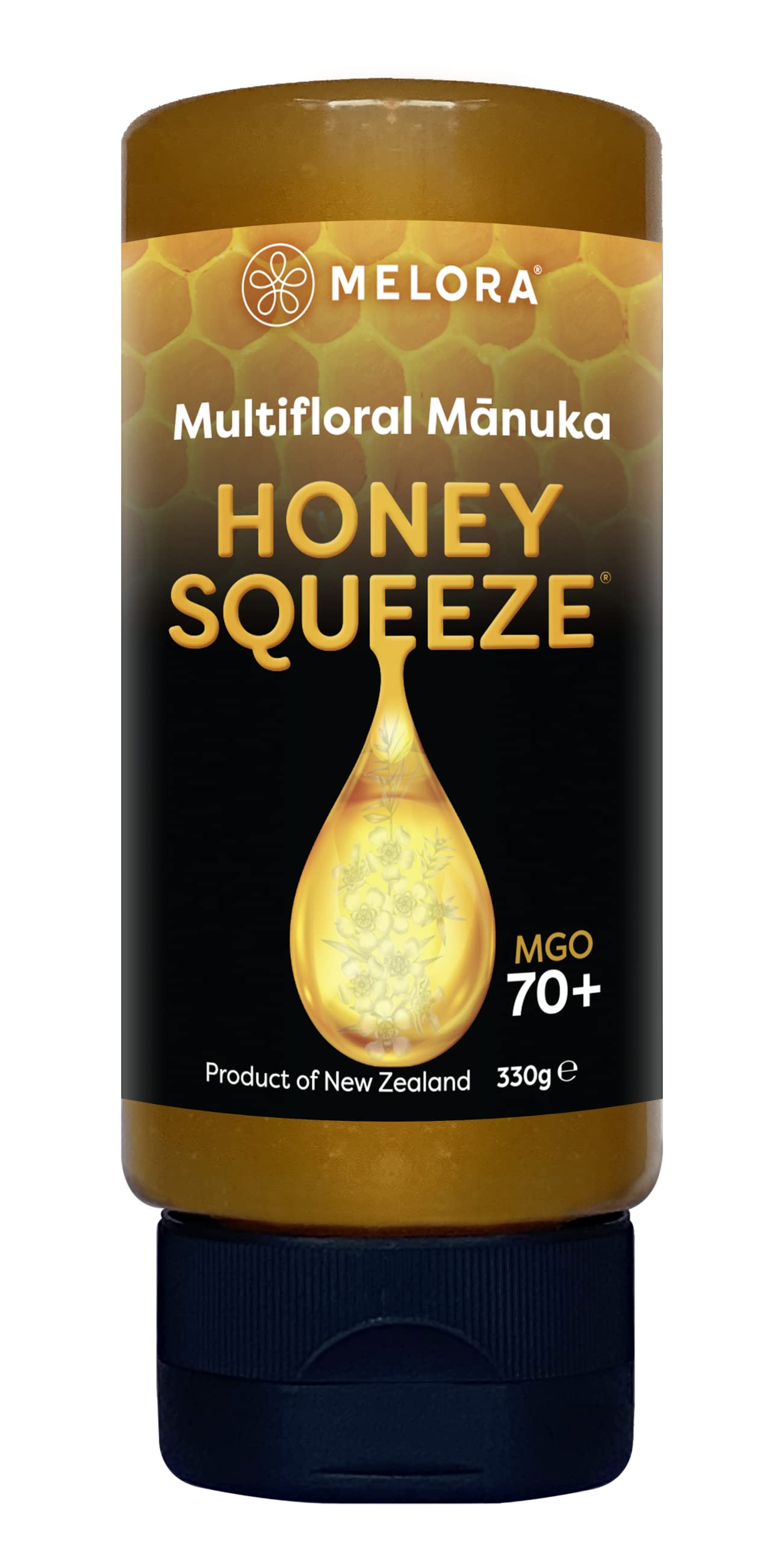 Melora 100% Pure Certified Mānuka Honey - MGO 70 | 330g Squeeze Bottle