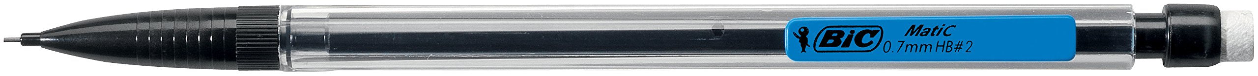 BIC Matic Original Mechanical Pencils - 0.7mm Fine Point, HB Lead, Built-in Eraser | 5 Pack