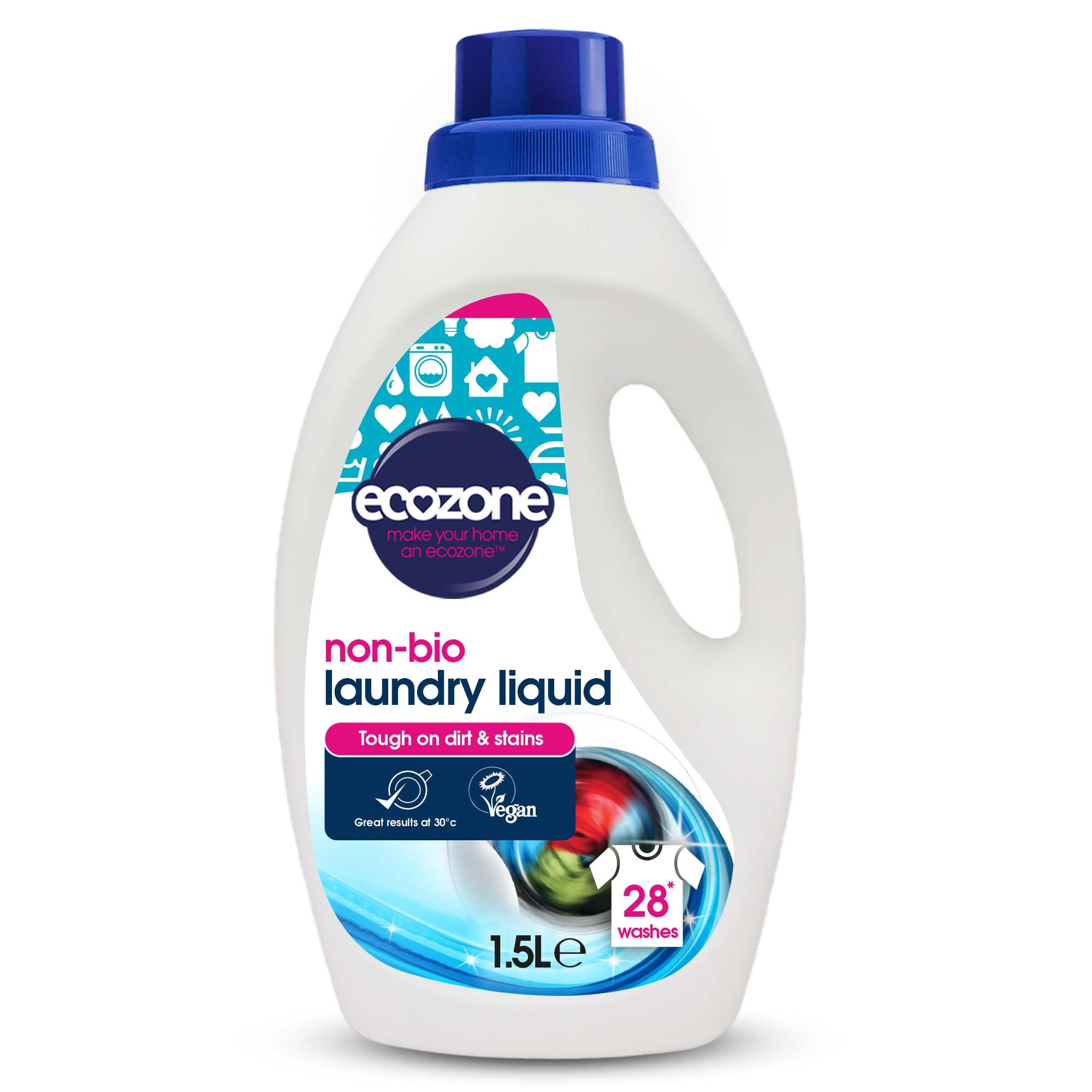 Ecozone Non Bio Laundry Liquid - 18 Washes | Tough on Dirt | Fresh Scent | 1.5L 1