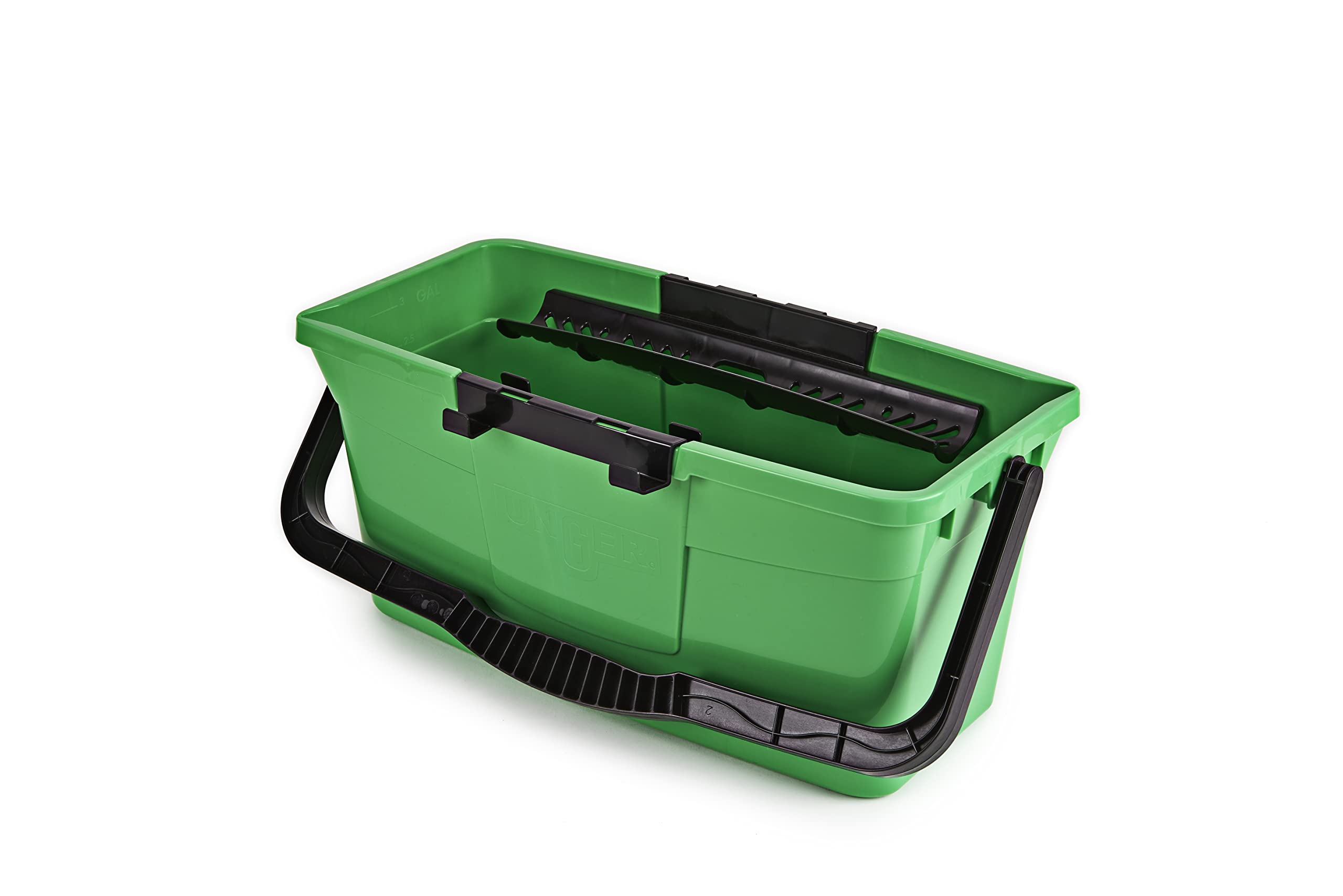 Unger QB12B Window Cleaning Bucket 12L with Sieve, Tool Holder & Measuring Scale