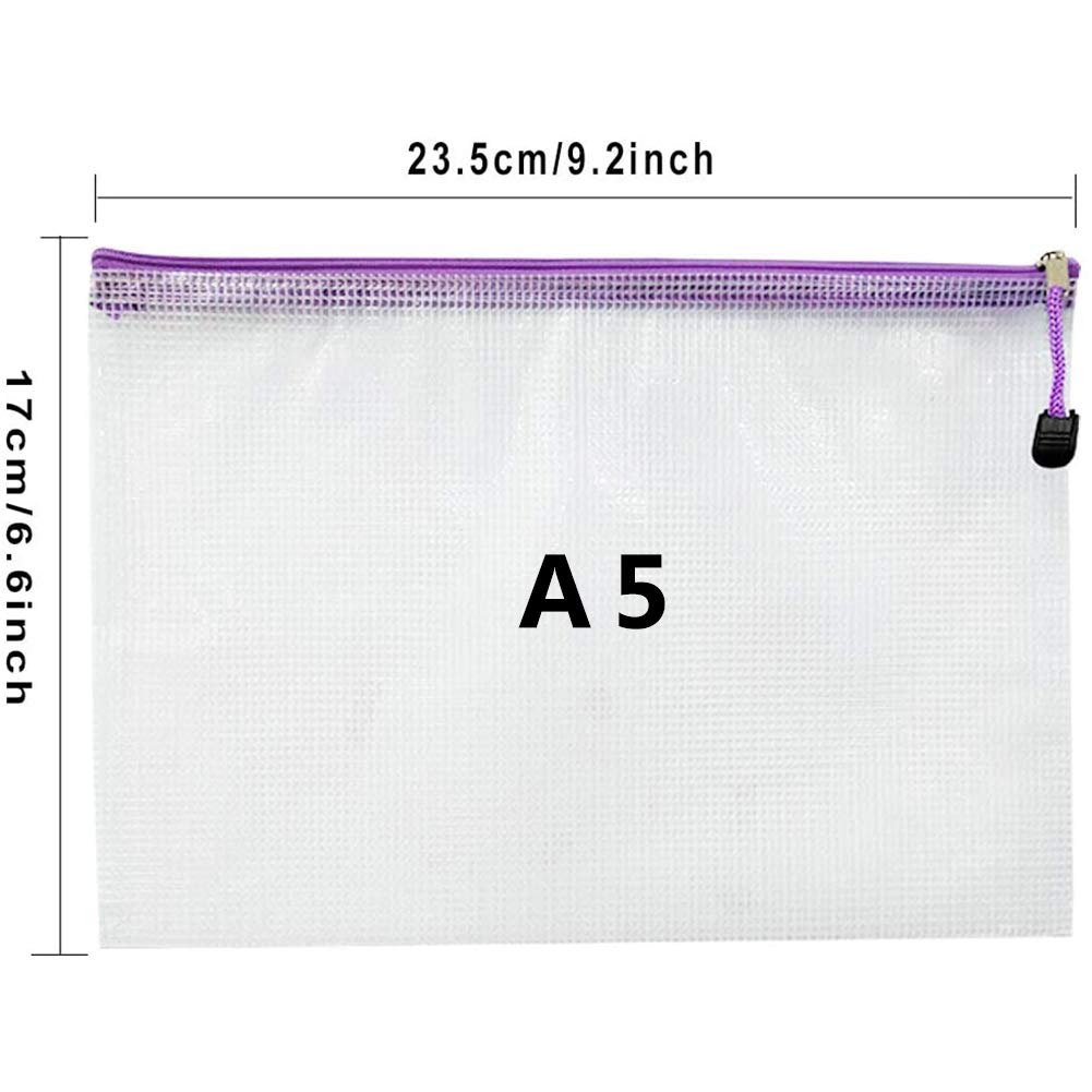 NORTHERN BROTHERS A5 Plastic Zip Wallets Folder - 24 Pack, 8 Colors, PVC 2