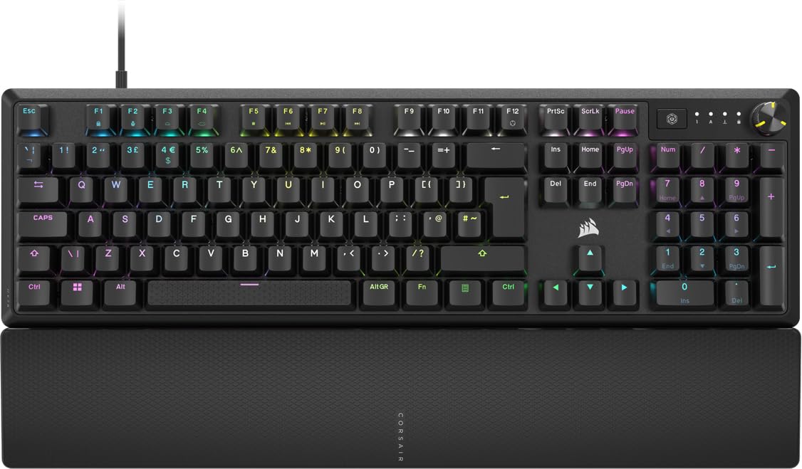 Corsair K70 CORE RGB Mechanical Wired Gaming Keyboard with Palmrest | Linear Switches | USB-A