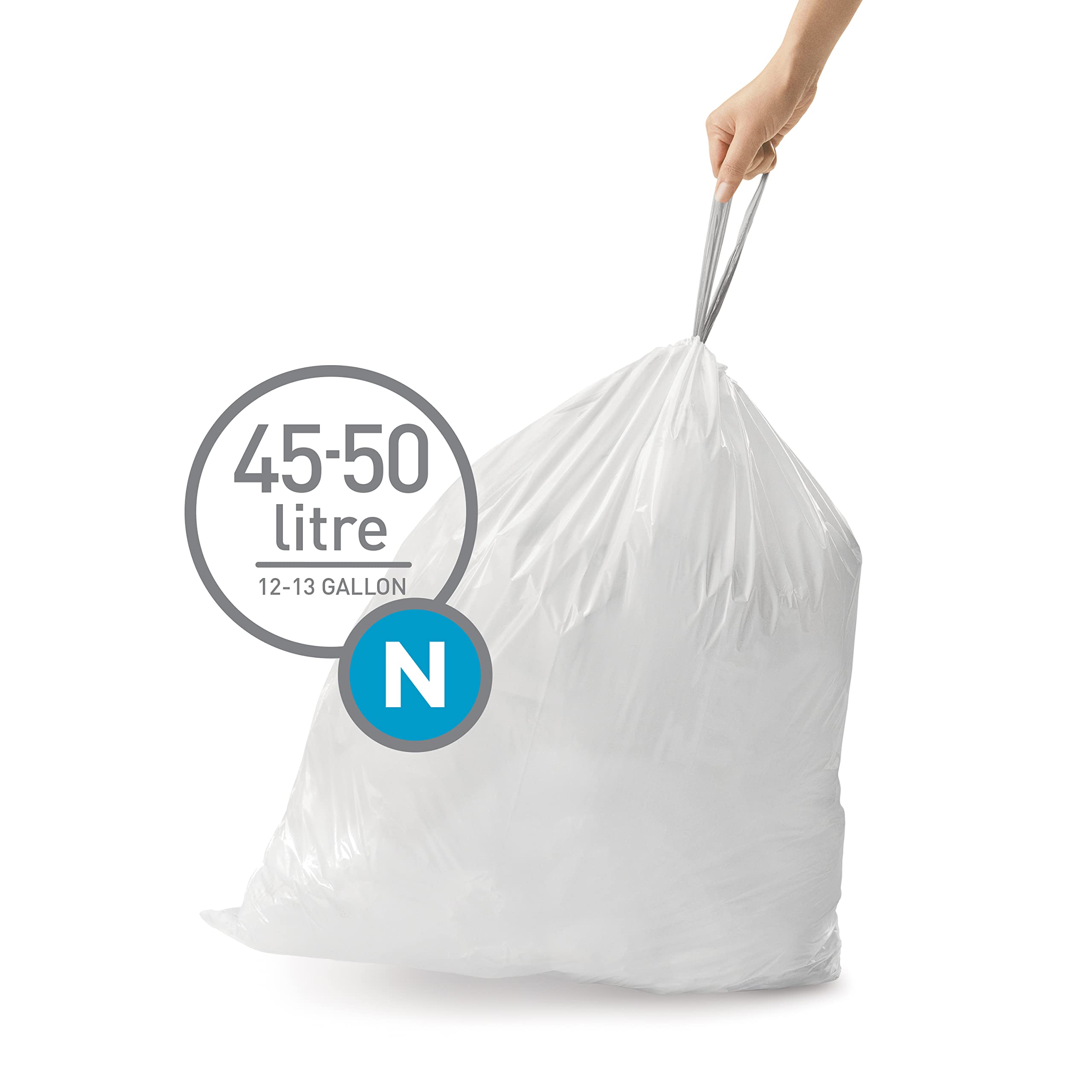 simplehuman CW0262 Code N Custom Fit Bin Liner Bulk Pack, White 4