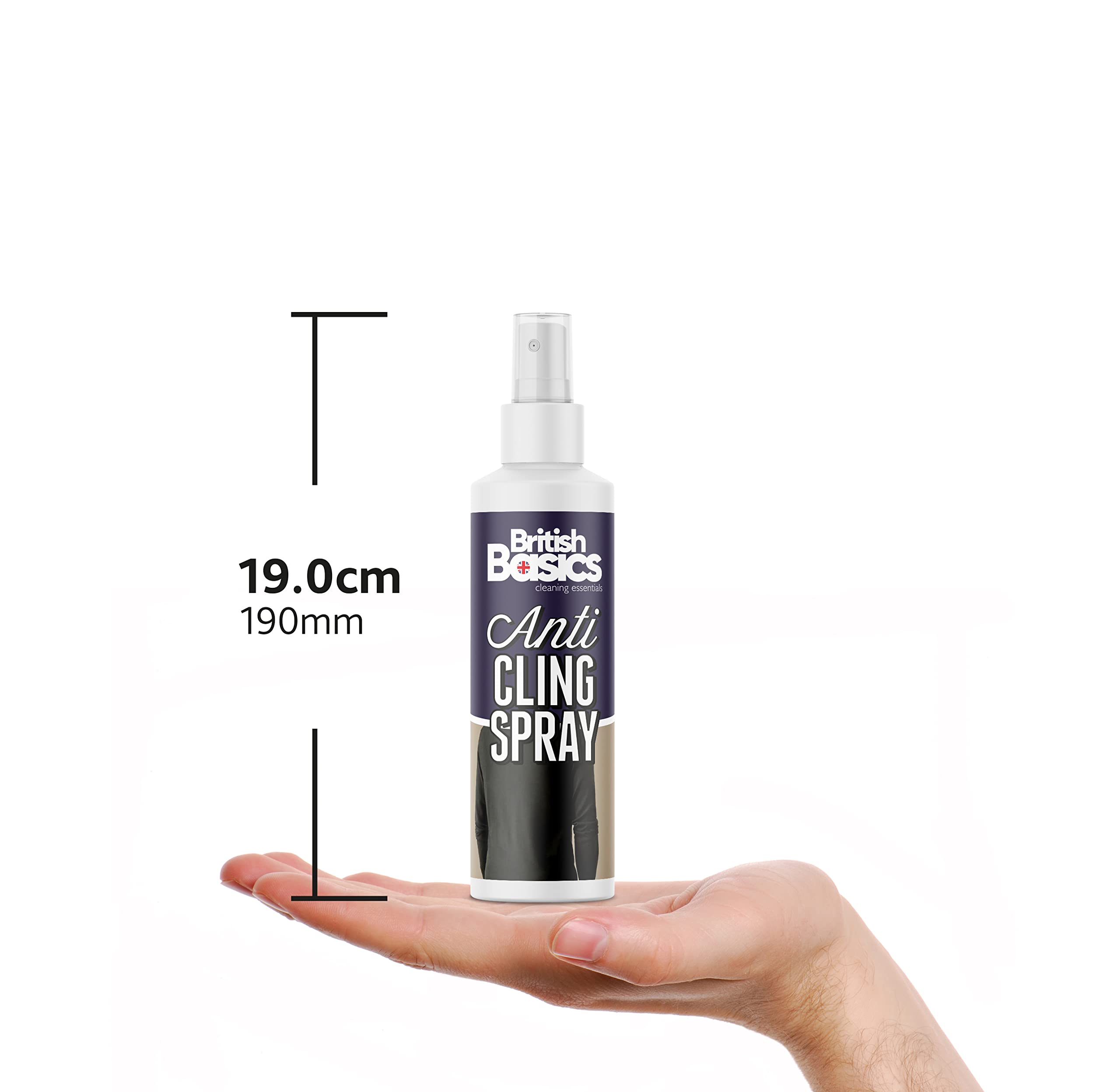 BritishBasics Anti-Cling/Static Charge Spray for Clothes & Garments | 250ml Clear Spray