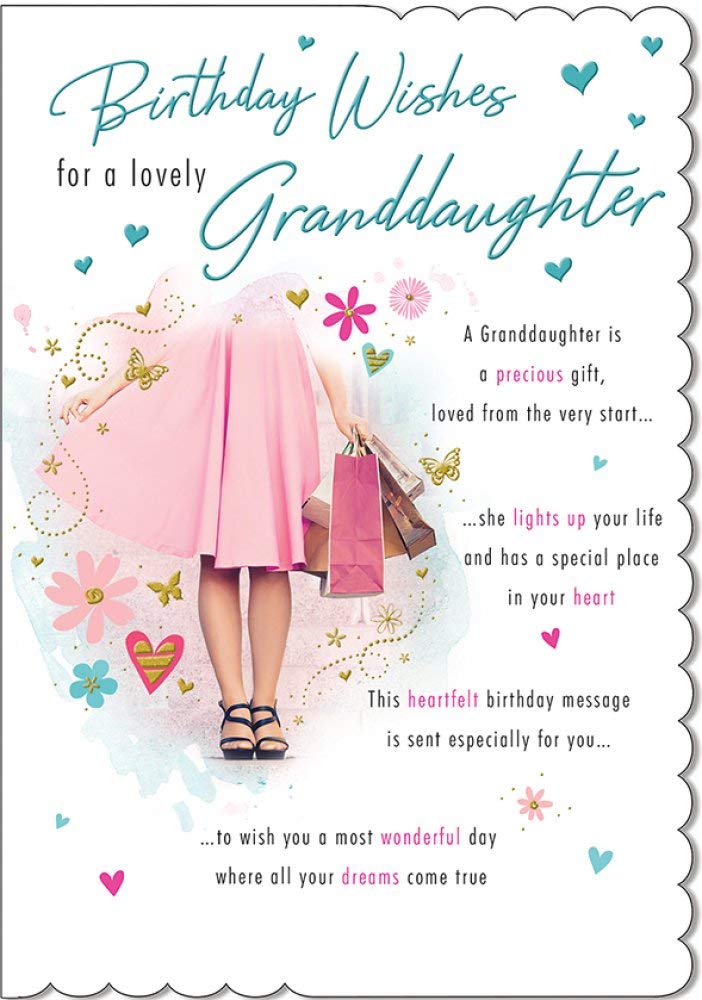 Piccadilly Greetings Granddaughter Birthday Card | 9 x 6 Inches | Includes Envelope