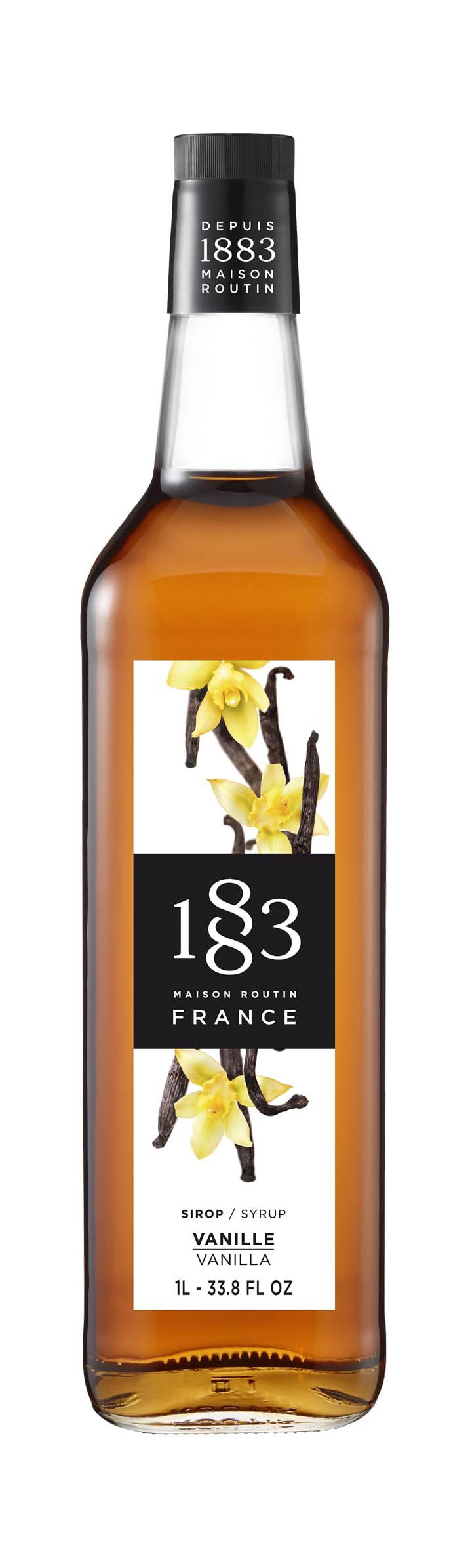 1883 MAISON ROUTIN Premium Vanilla Syrup - 1L Bottle | Cane Sugar Base | Vegan & Halal 1