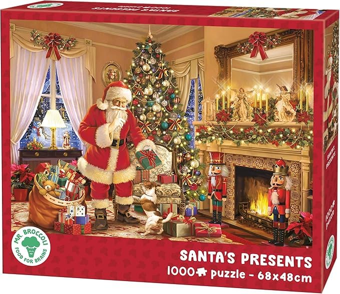 Mr. Broccoli Christmas Puzzle 1000 Pieces - Santa Claus with Gifts by Fireplace 5