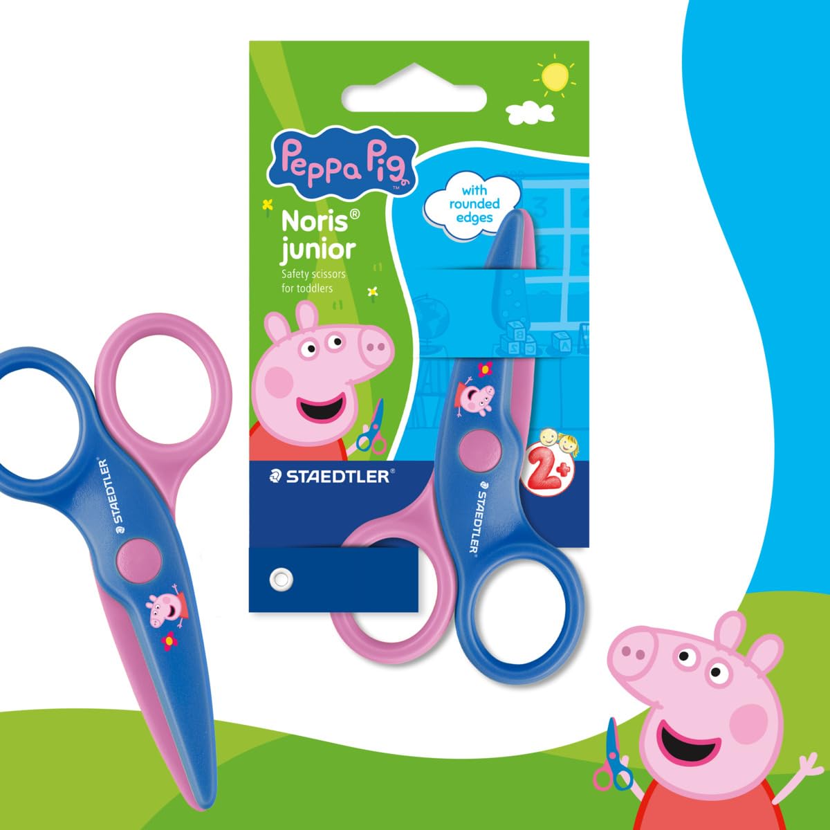 STAEDTLER Peppa Pig Noris Junior Safety Scissors - Rounded Tips, Paper Only Cut | Approx. 10cm 2