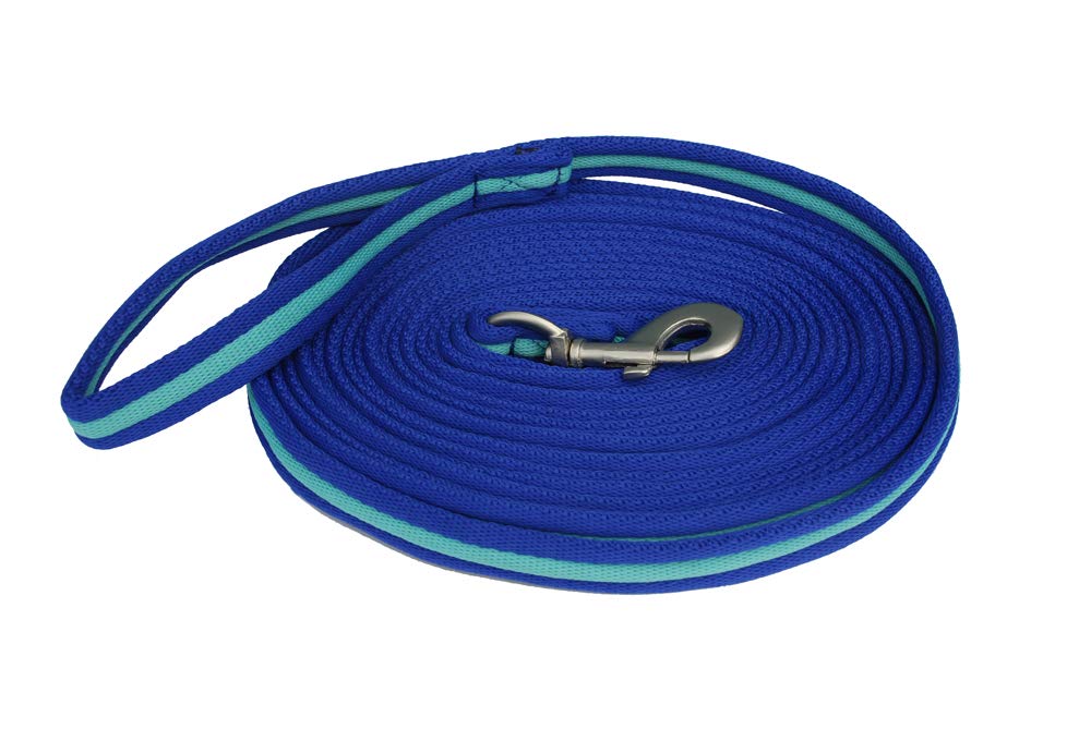 Rhinegold Carnival Bright Lunge Rein - 8m, Royal/Turquoise