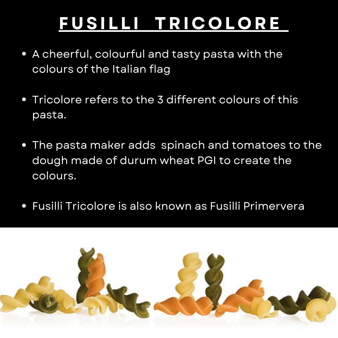 Garofalo Fusilli Tricolore Italian Dried Pasta with Spinach and Tomato | 500g | Bronze Die Cut 3
