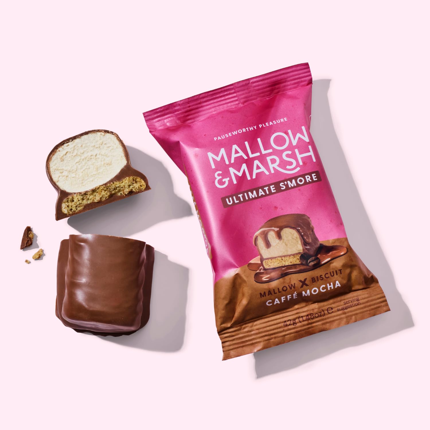 Mallow & Marsh Ultimate S’more Bar - Caffé Mocha, Milk Chocolate Covered