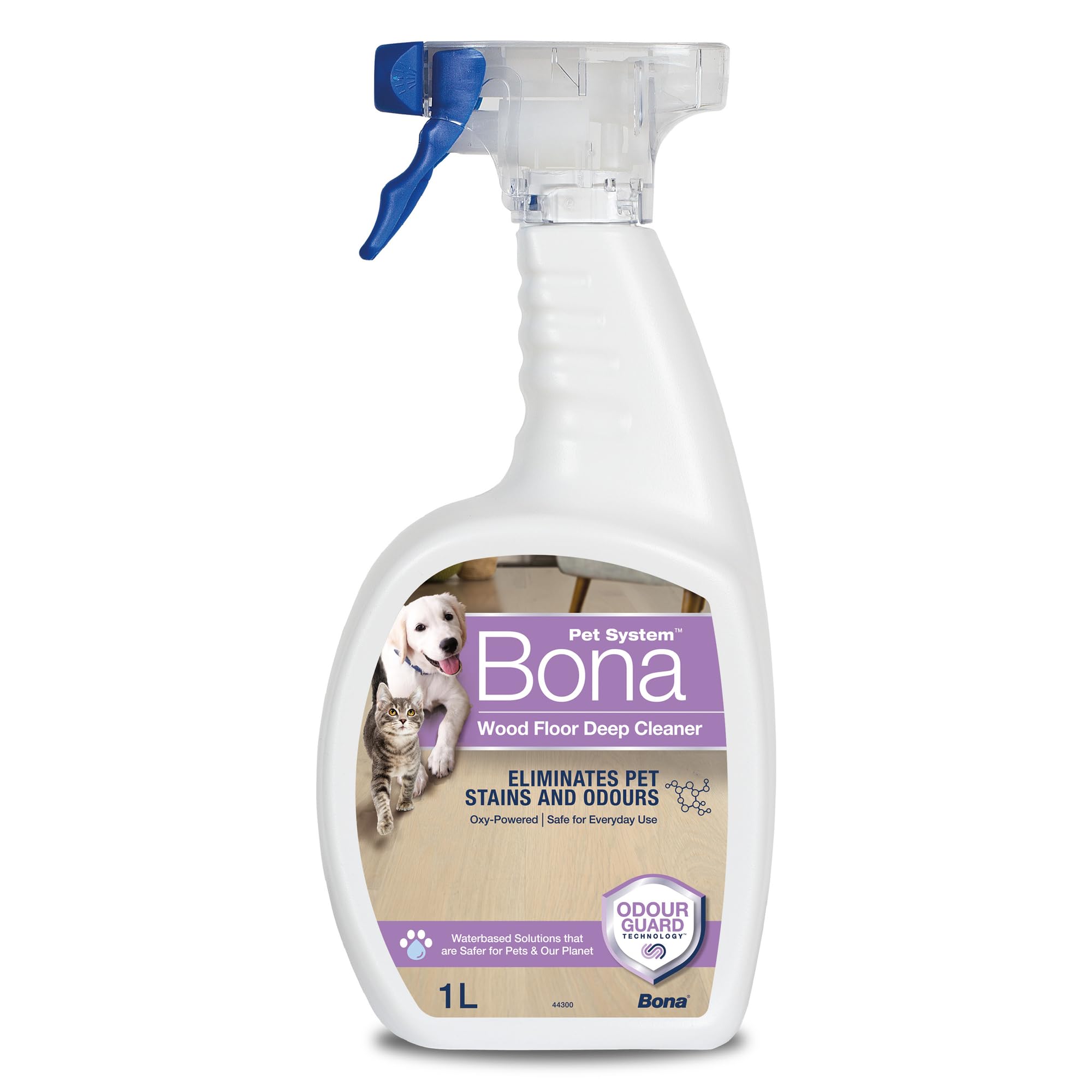 Bona Pet Wood Floor Deep Cleaner - Pet Stain & Odour Neutralizer | Residue Free | 1 Litre
