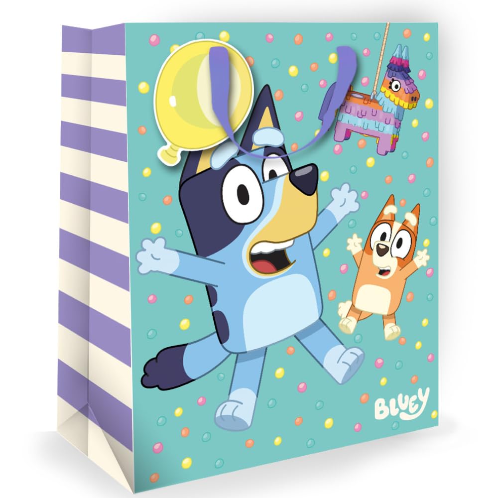 Danilo Promotions LTD Bluey Gift Bag - FSC Certified Paper | 33 x 26 x 13.5 cm | Birthday Theme