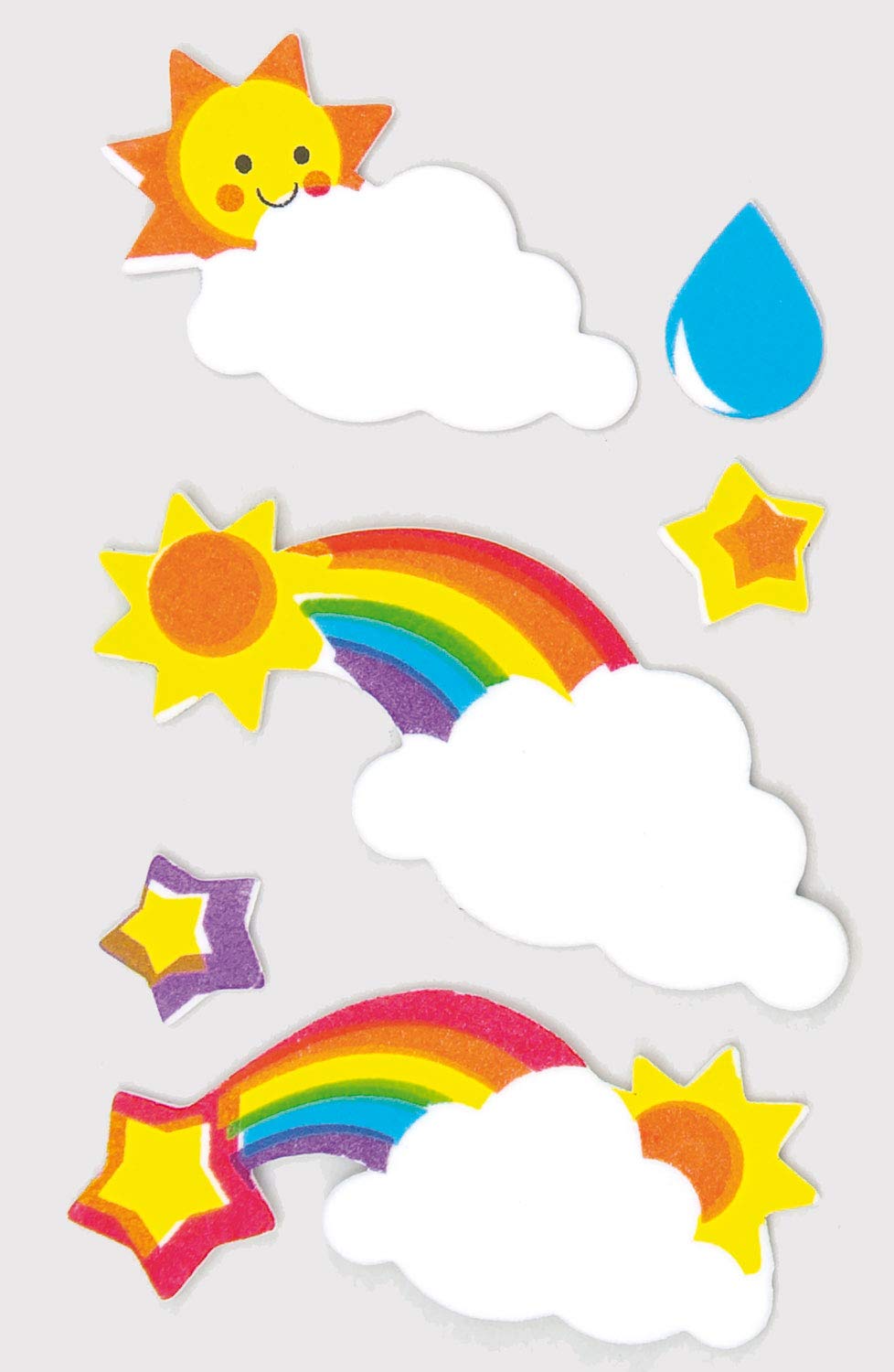 Baker Ross Rainbow Puffy Foam Stickers (Pack of 120) - Self-Adhesive Vinyl for Kids Crafts 3