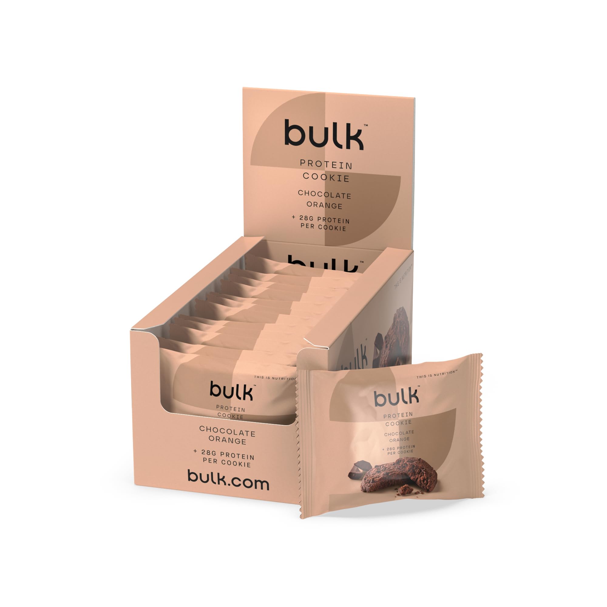 Bulk High Protein Cookie - Chocolate Orange Flavour | 27g Protein | Pack of 12 x 75g 1