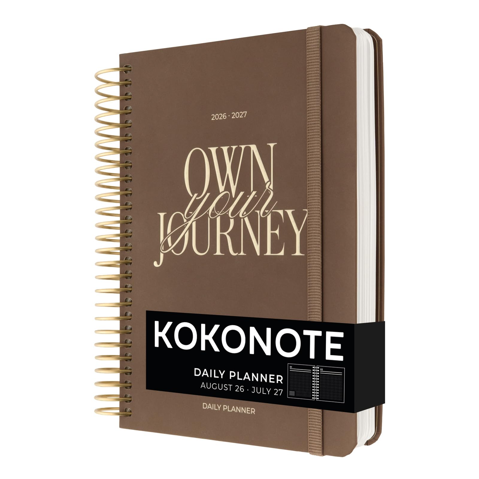 Kokonote A5 Academic Diary 2026-2027 Page a Day - Bitter Mocha | Student Planner | 100 gsm Paper 1