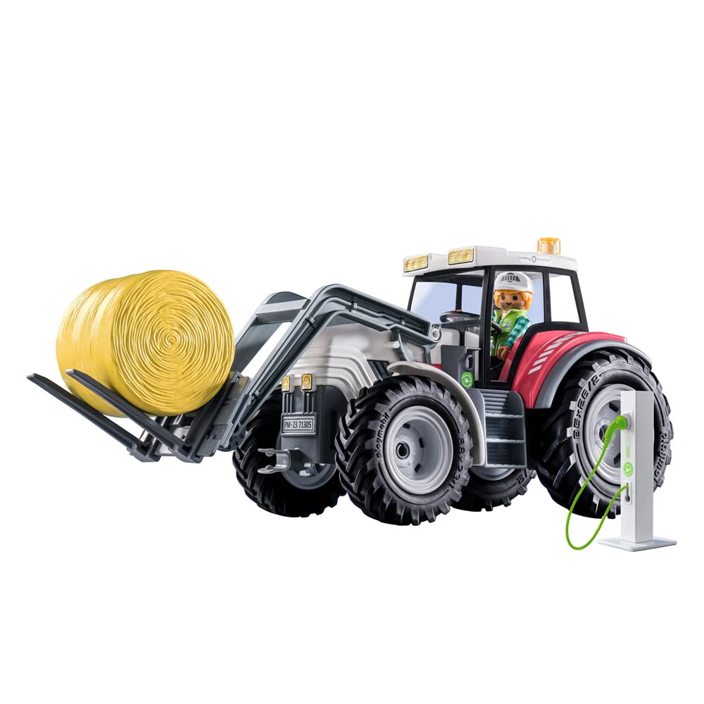 Playmobil 71305 Large Electric Tractor Playset - Educational Farm Vehicle for Kids 4+ 14