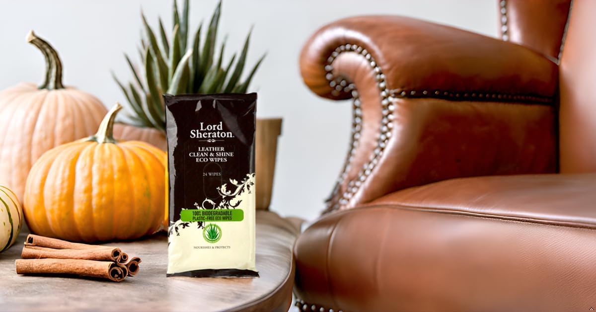 Lord Sheraton Leather Eco Wipes - 24 Count Pack | Aloe Vera Scented | Cleans & Shines 2