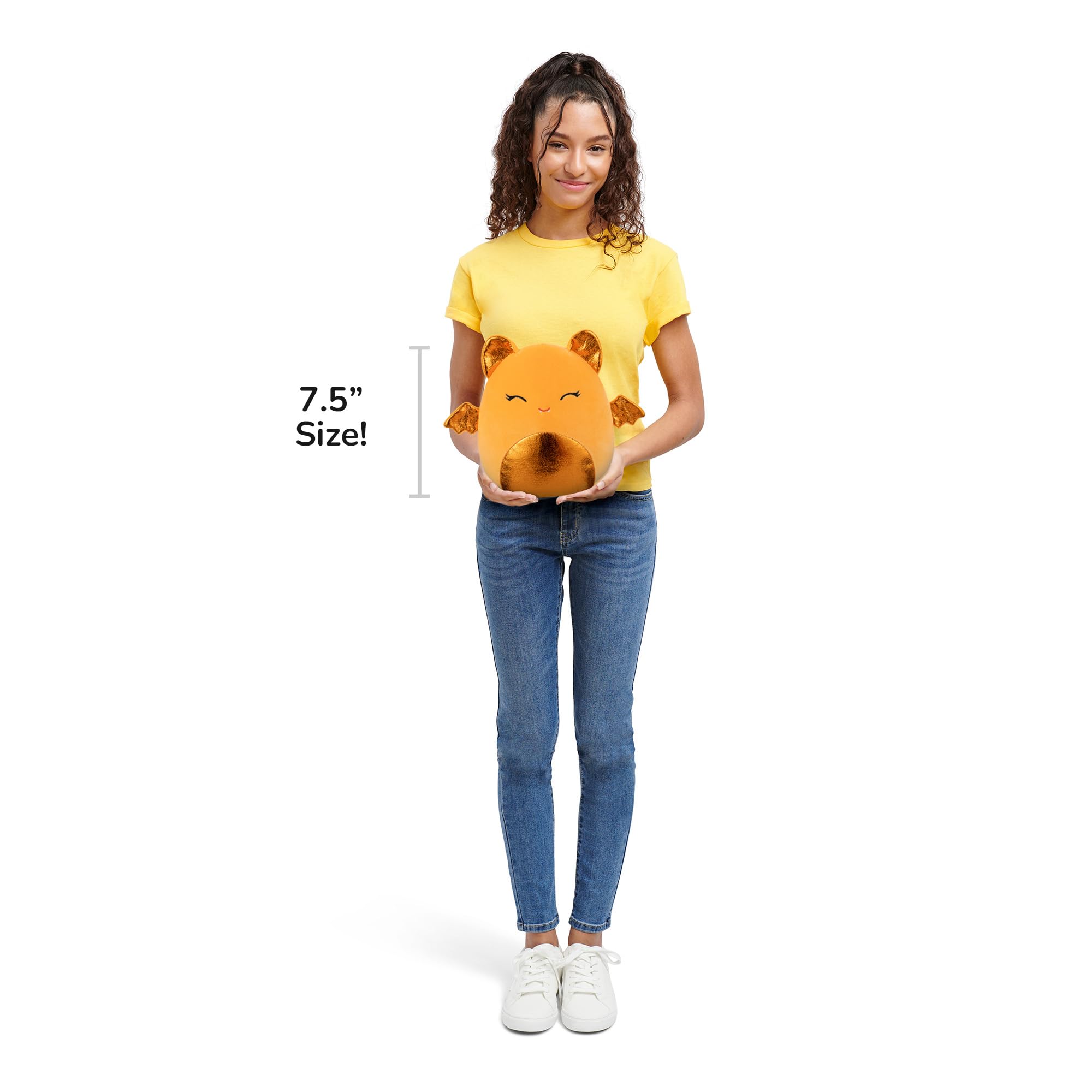 Squishmallows 7.5-Inch Tangie the Orange Bat Halloween Plush - Soft Stuffed Animal Toy