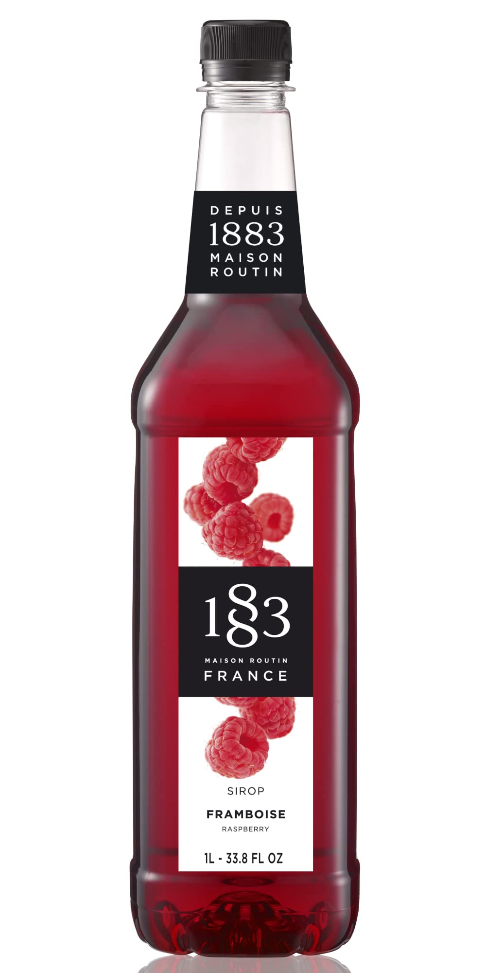 1883 MAISON ROUTIN Premium Raspberry Syrup for Cocktails & Mocktails | 1L PET Bottle