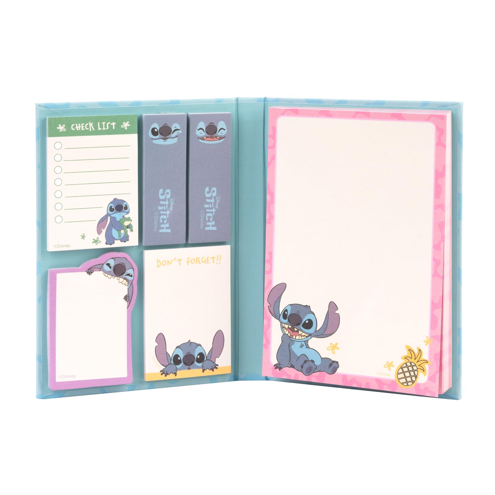 Grupo Erik Disney Stitch Sticky Notes Set - 6 Notepads in Varied Sizes | Blue