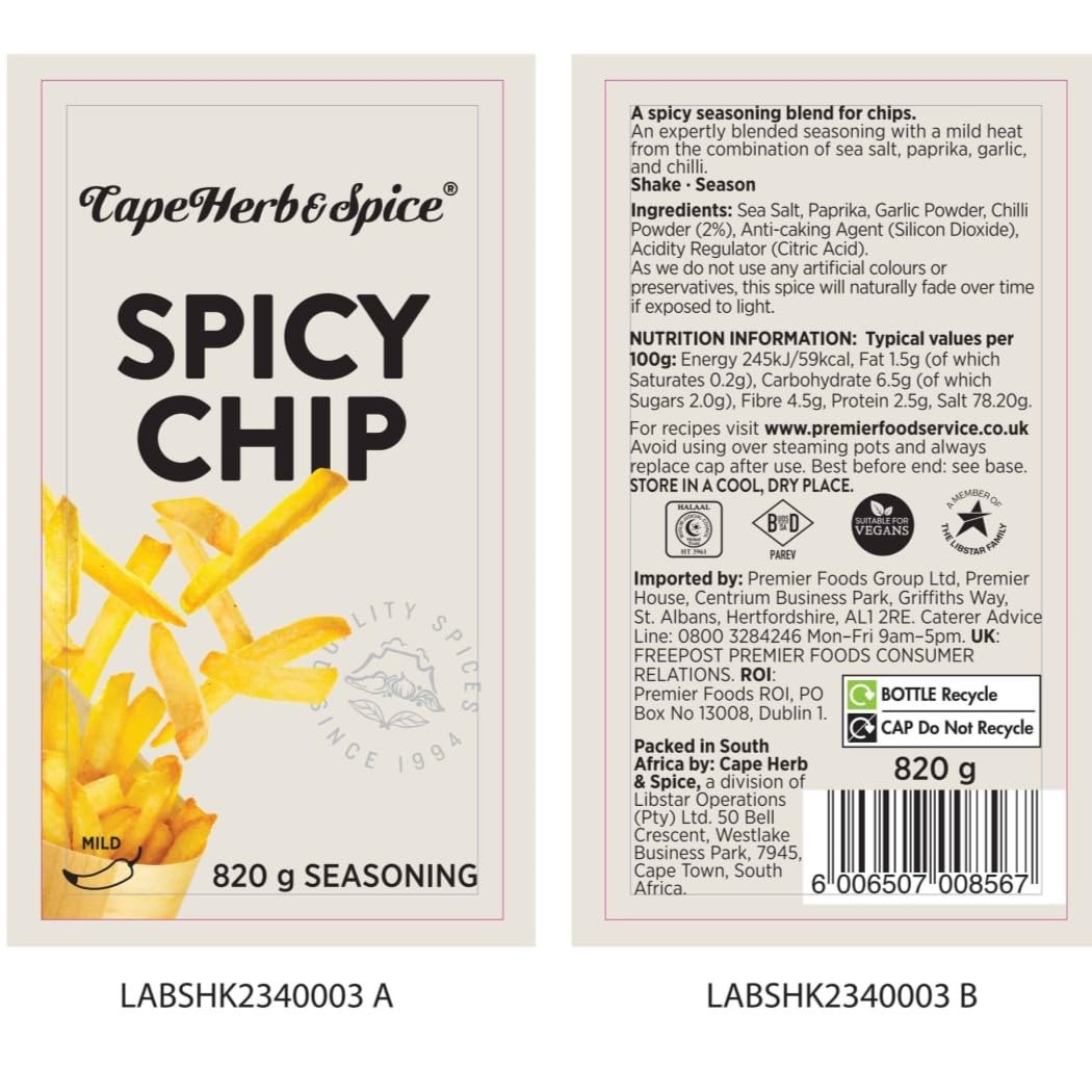 Cape Herb & Spice - Spicy Chip Seasoning 820 g 6