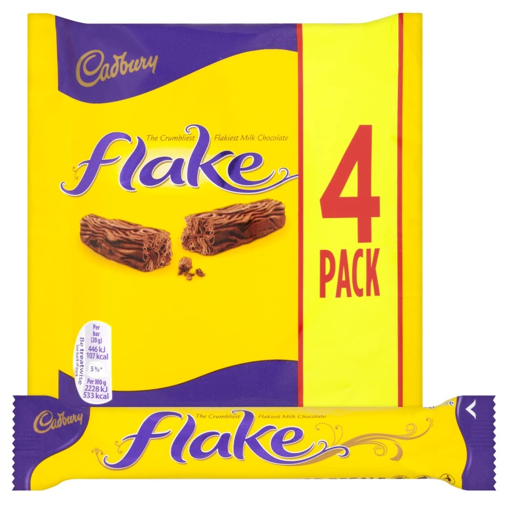 Cadbury Flake Chocolate Bar 4 Pack Multipack 80g 4