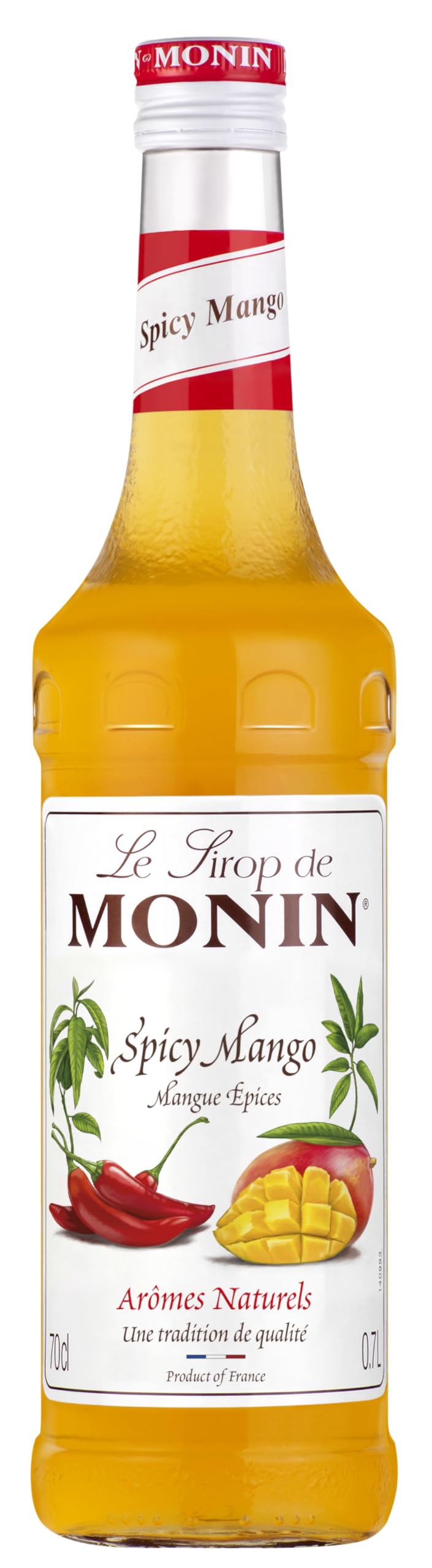 Monin Premium Spicy Mango Syrup - Tropical Sweetness with White Pepper Heat | 700ml Vegan Pure Sugar