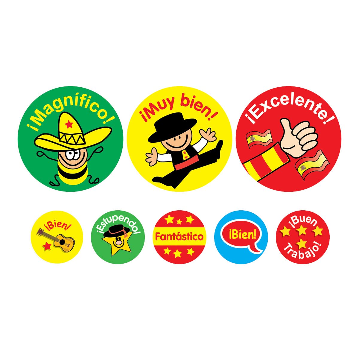 SuperStickers Spanish Praise Stickers - Bumper Pack of 1240 Stickers | Mixed Sizes & Themes 1