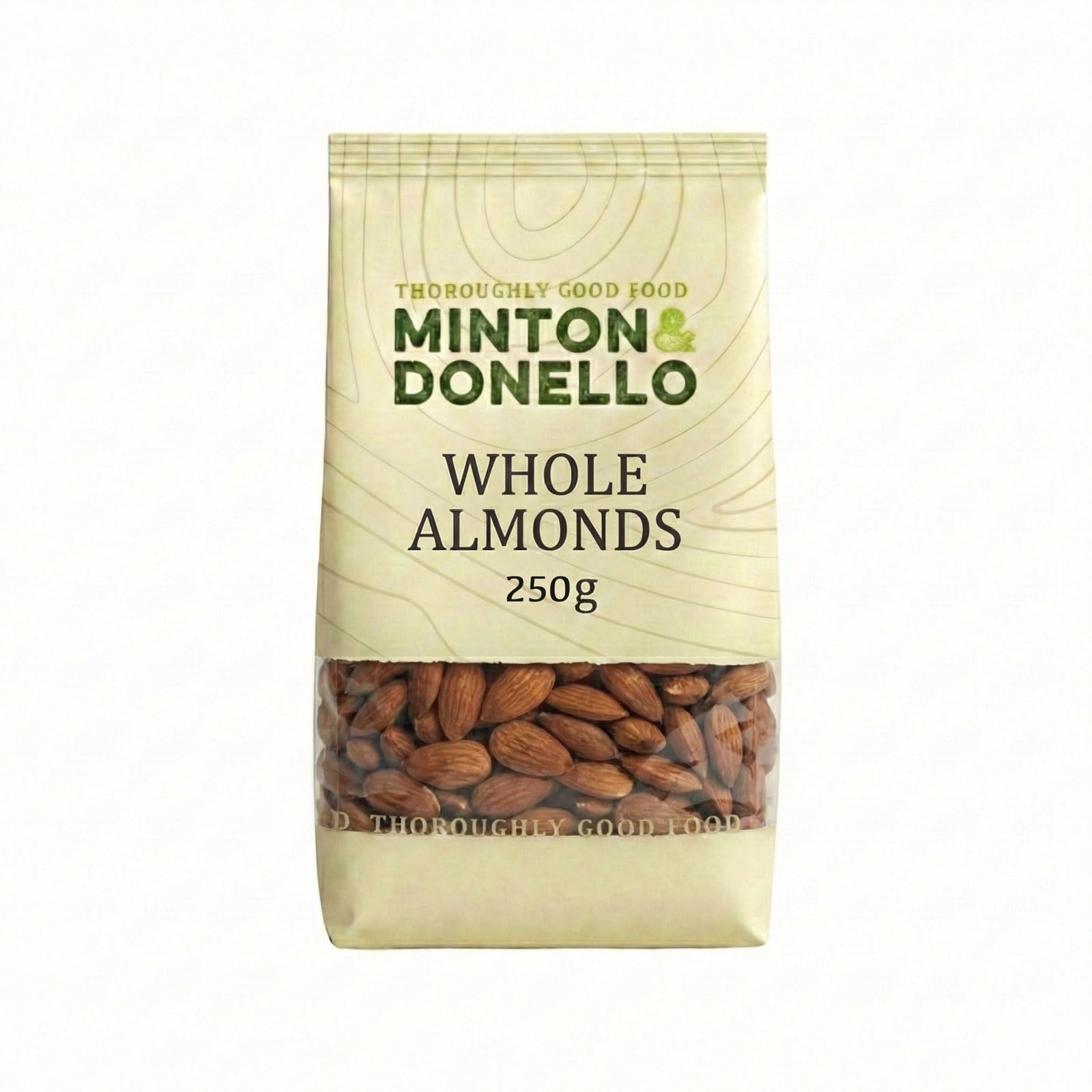 Minton & Donello Whole Almonds - 6 Pack x 250g Natural Nuts | High Protein & Fibre