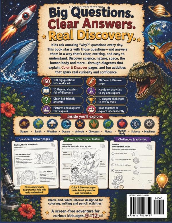 Doodle Fox Press 100,000 Whys: The Curiosity Quest for Kids - 150 Questions, Ages 6–12, Paperback