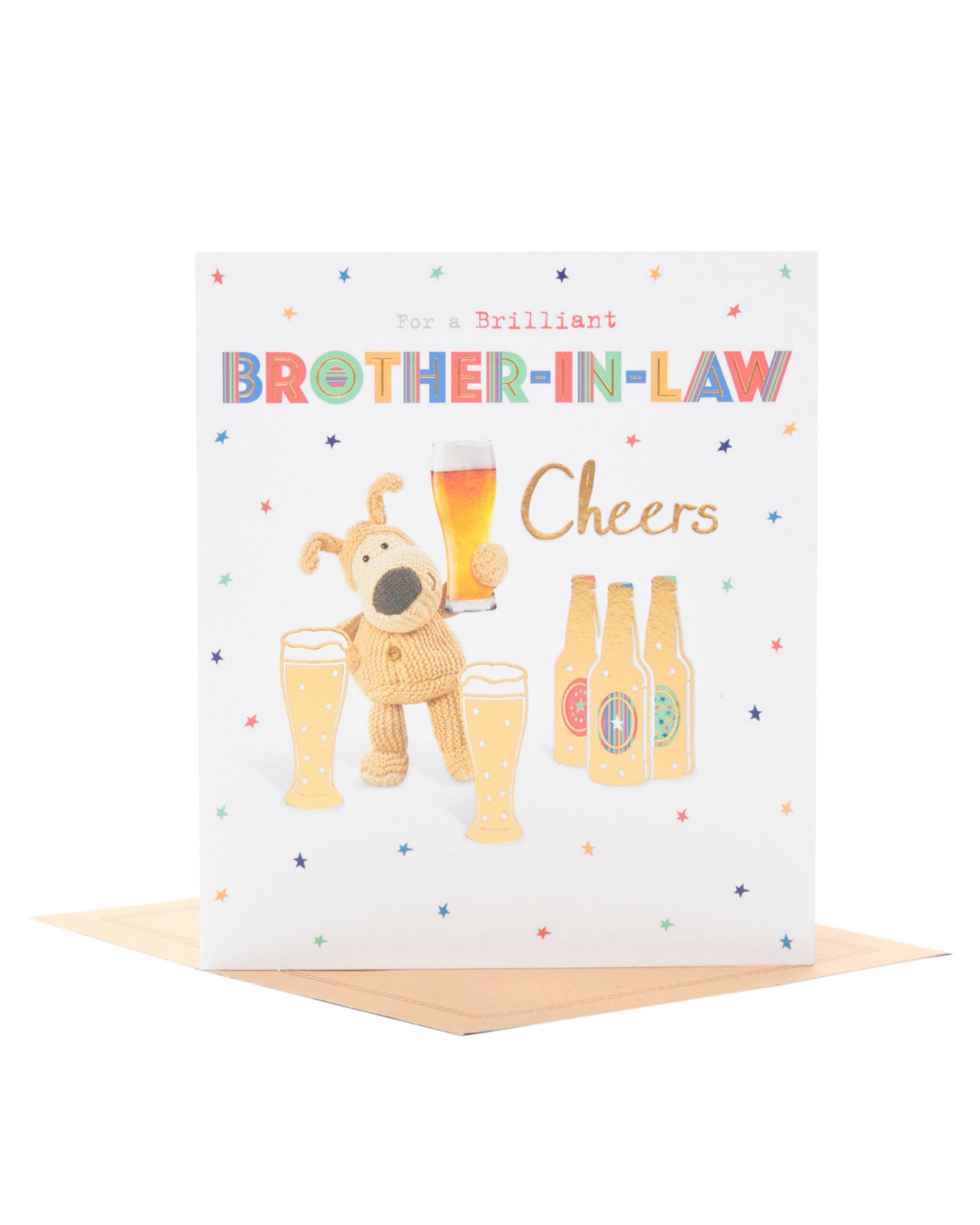 Boofle Birthday Card for Brother-in-Law with Gold Foil Detailing | 165 x 190 mm