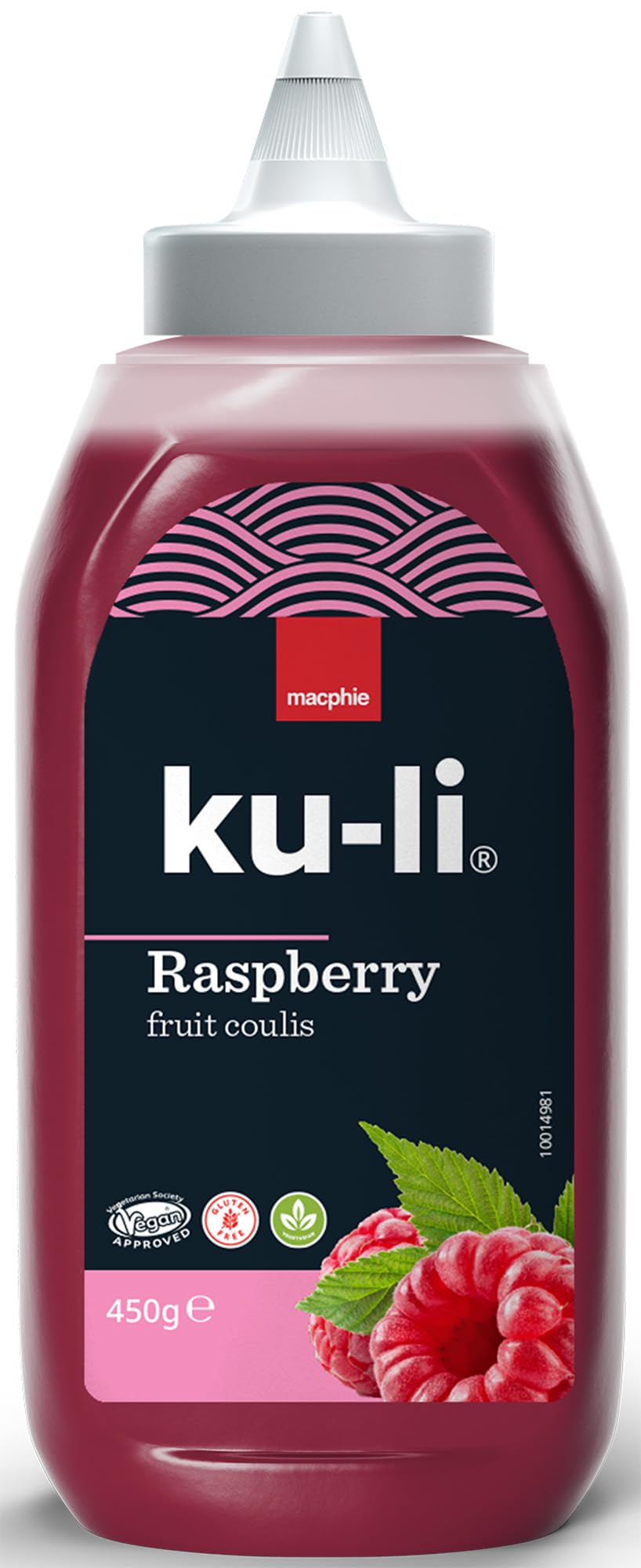 Macphie Ku-Li Raspberry Fruit Coulis - Vegan Friendly Dessert Sauce | 450g