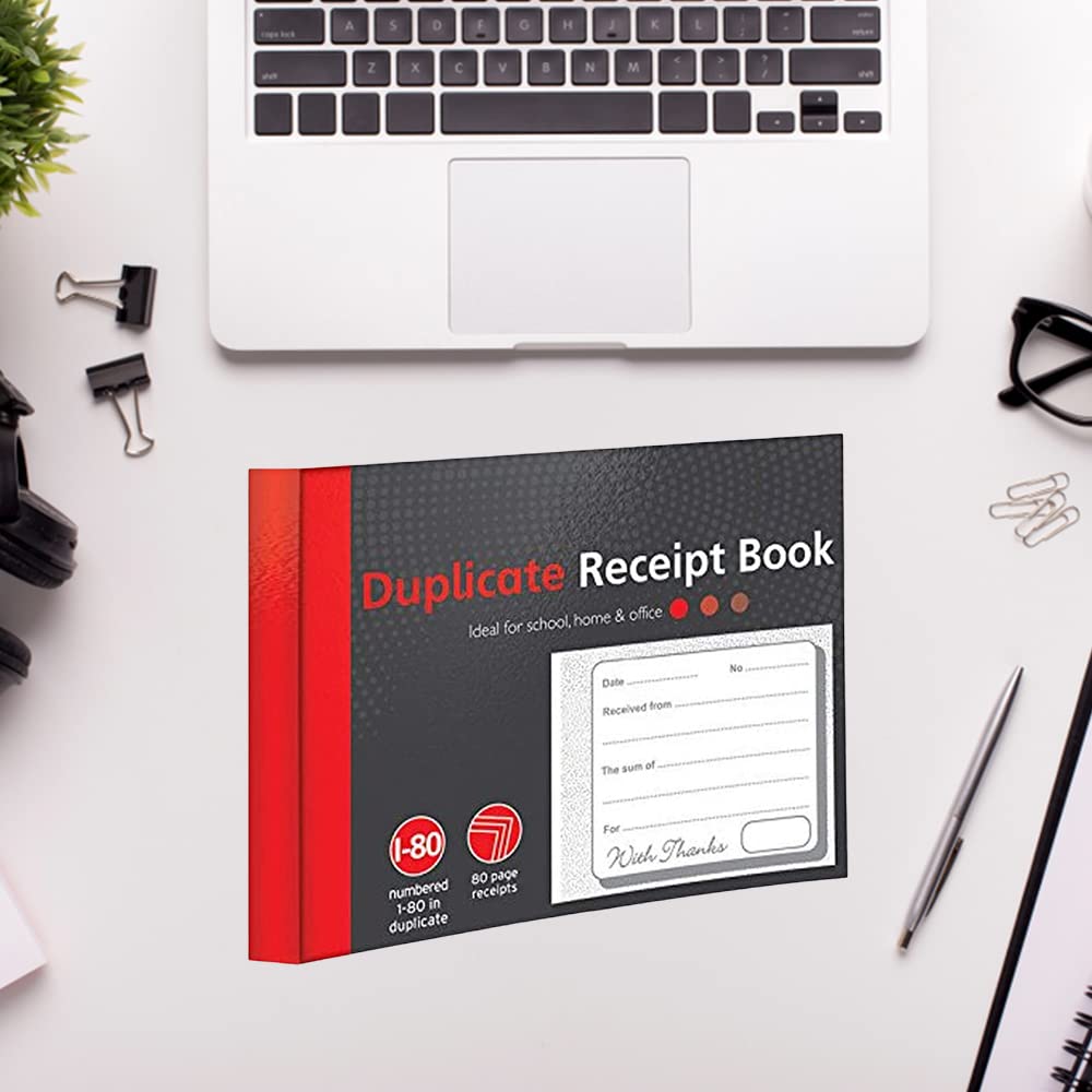 1ABOVE Duplicate Receipt Book - 3 Pack | Numbered 1-80 | Half Size (5"x4") 6