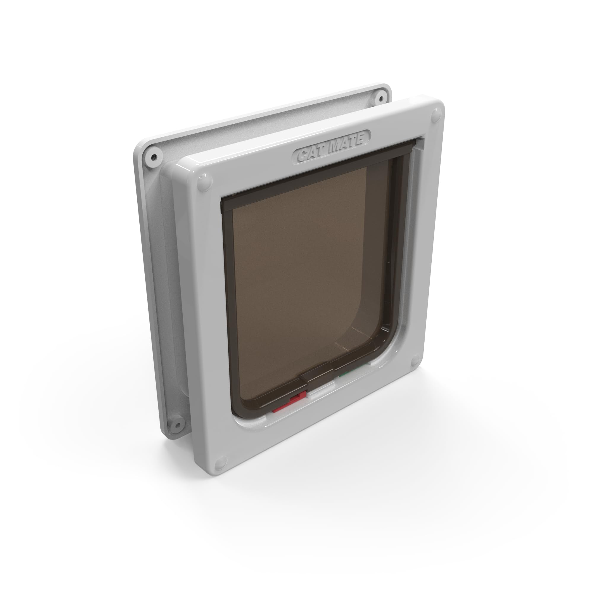 Cat Mate 4 Way Locking Cat Flap with Door Liner to 50mm (2”), White (235W) 2