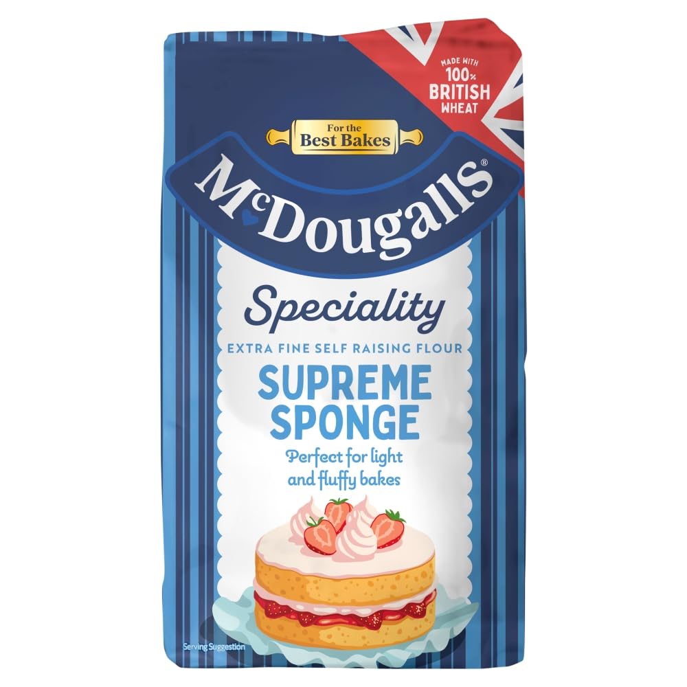 McDougalls Supreme Sponge Self-Raising Flour - Pre-Mixed Raising Agents | 1 kg Bag 1