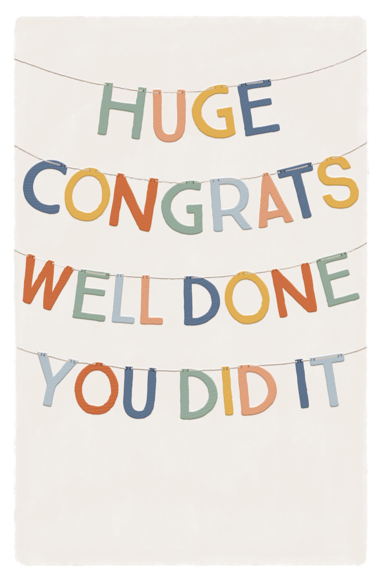 Wishing Well Congratulations Bunting Blank Greeting Card | 5 x 8 Inch | Multi-Colour 1