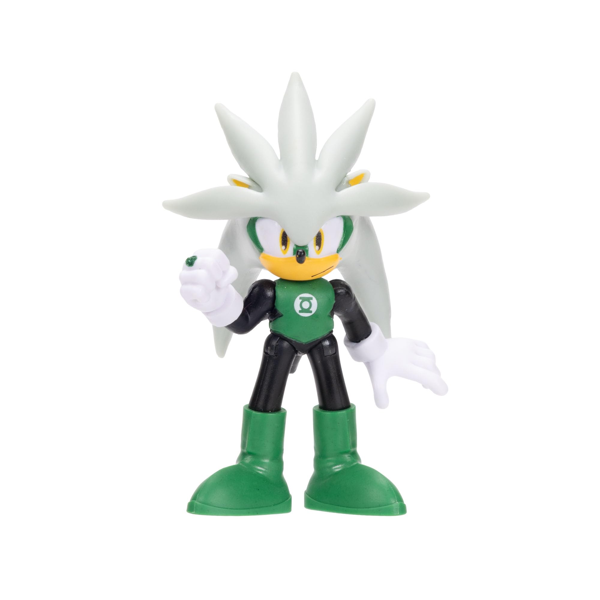 Sonic The Hedgehog DC Comics Silver as Green Lantern Action Figure - 2.5in / 6.35cm | 5 Points of Articulation