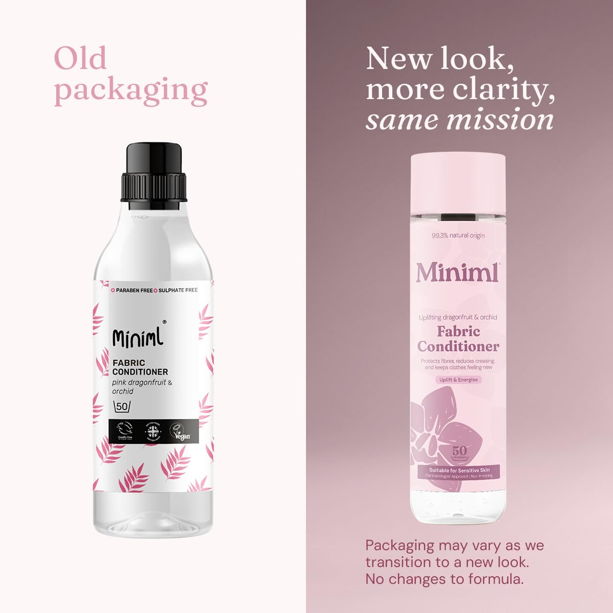 Miniml Pink Dragonfruit & Orchid Fabric Softener - 1L Liquid | Plant Powered | Sensitive Skin Safe