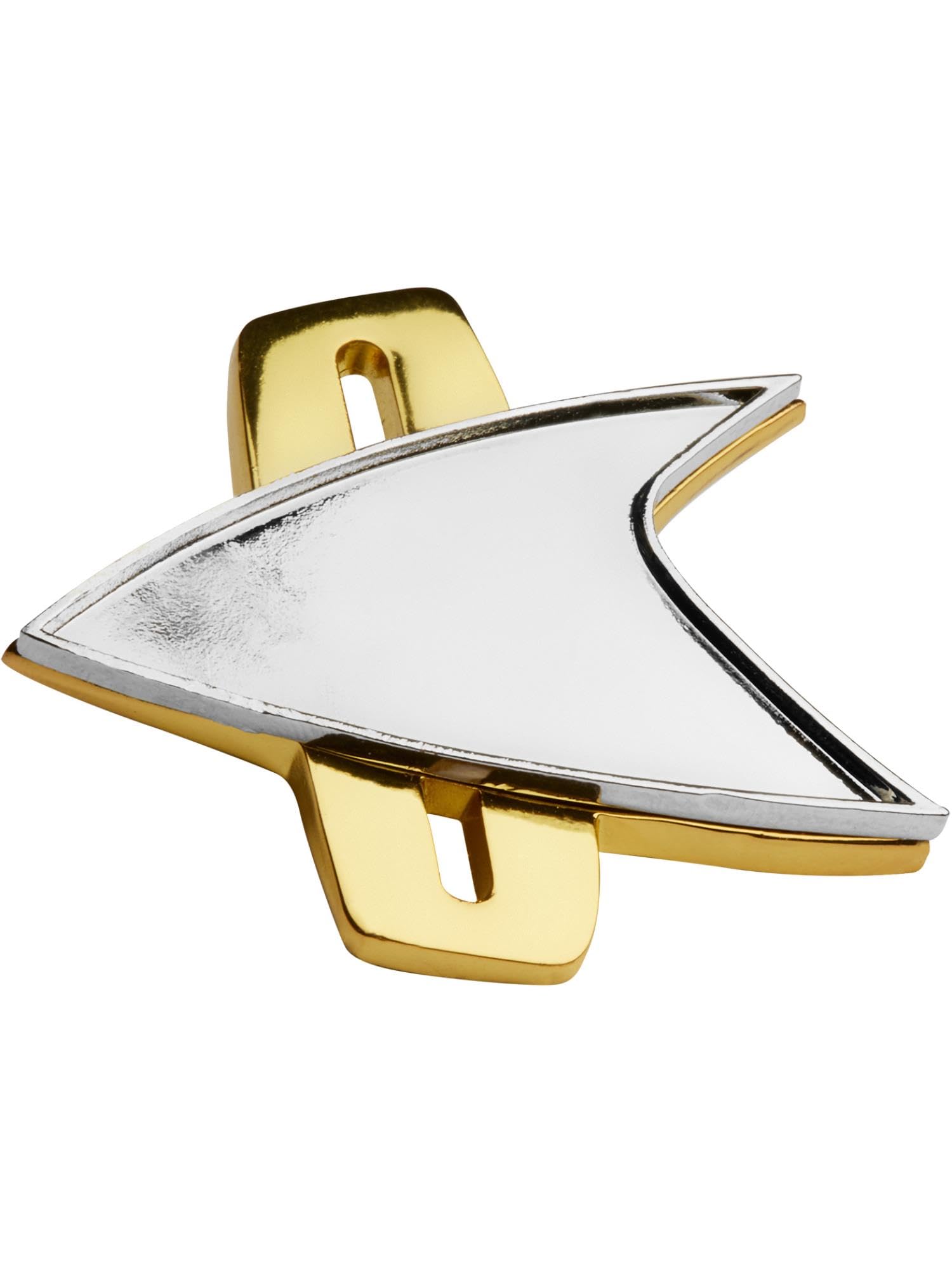 Smiffys Star Trek Voyager Badge - Officially Licensed Metal Accessory for Unisex Adults | Silver/Gold Finish 1