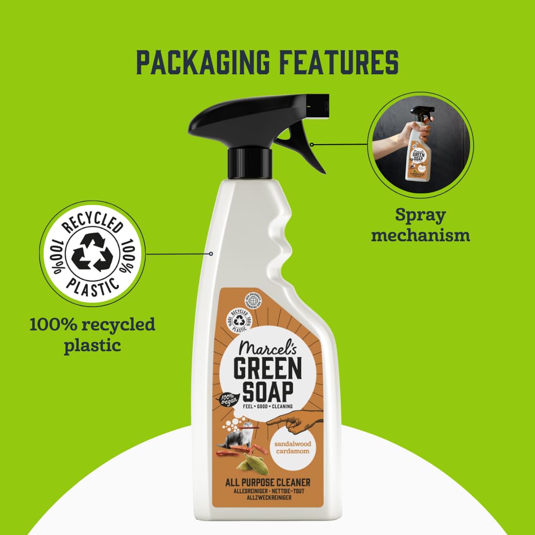 Marcel's Green Soap All Purpose Cleaner Spray Sandalwood & Cardamom | 500 ml | Vegan Formula 2