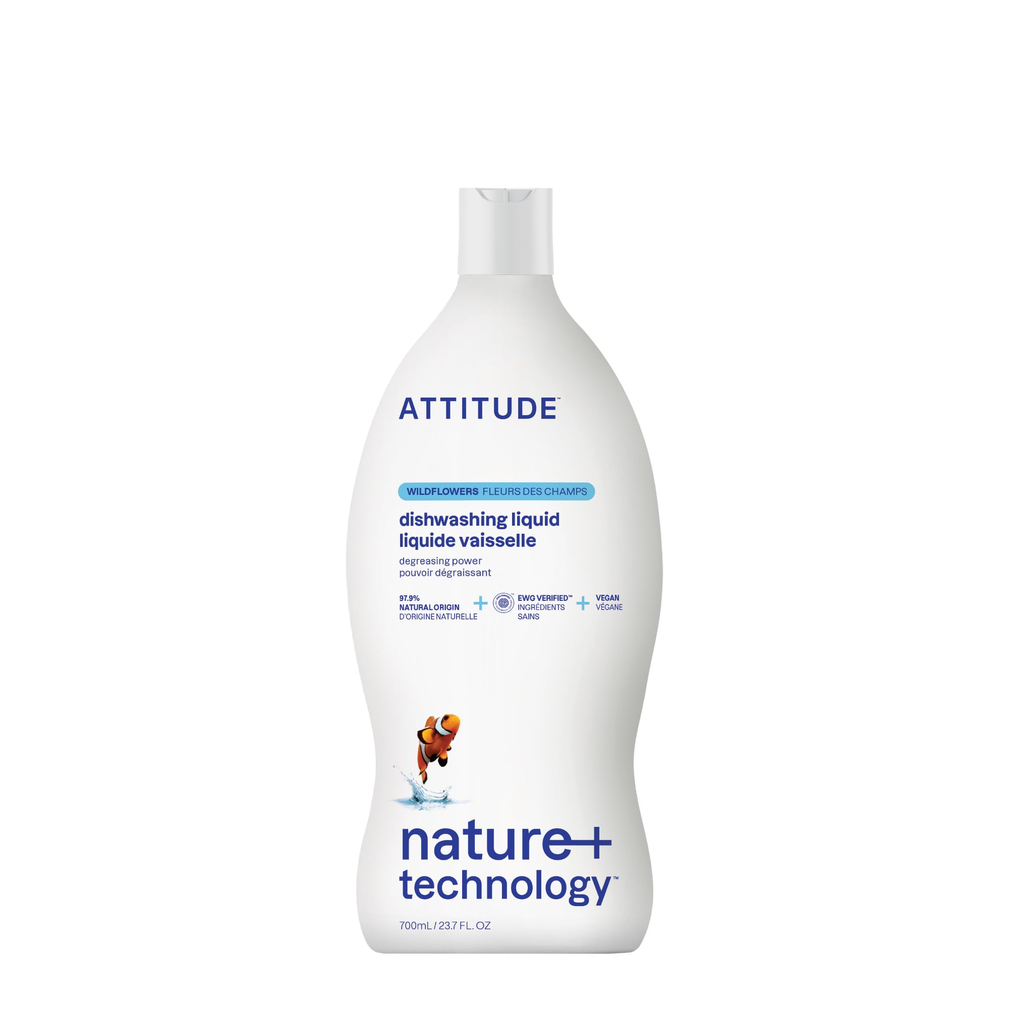 ATTITUDE EWG Verified Plant-Based Dish Soap - Wildflowers Scent | 700 ml | Biodegradable 1