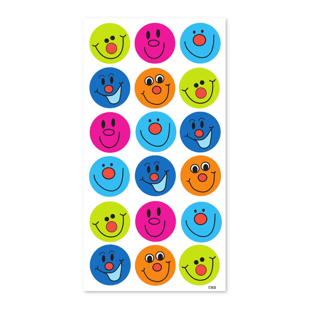 SuperStickers Smiley Face Reward Stickers - 180 Pack, 25mm Round, Multicoloured Vinyl | DBS195 2