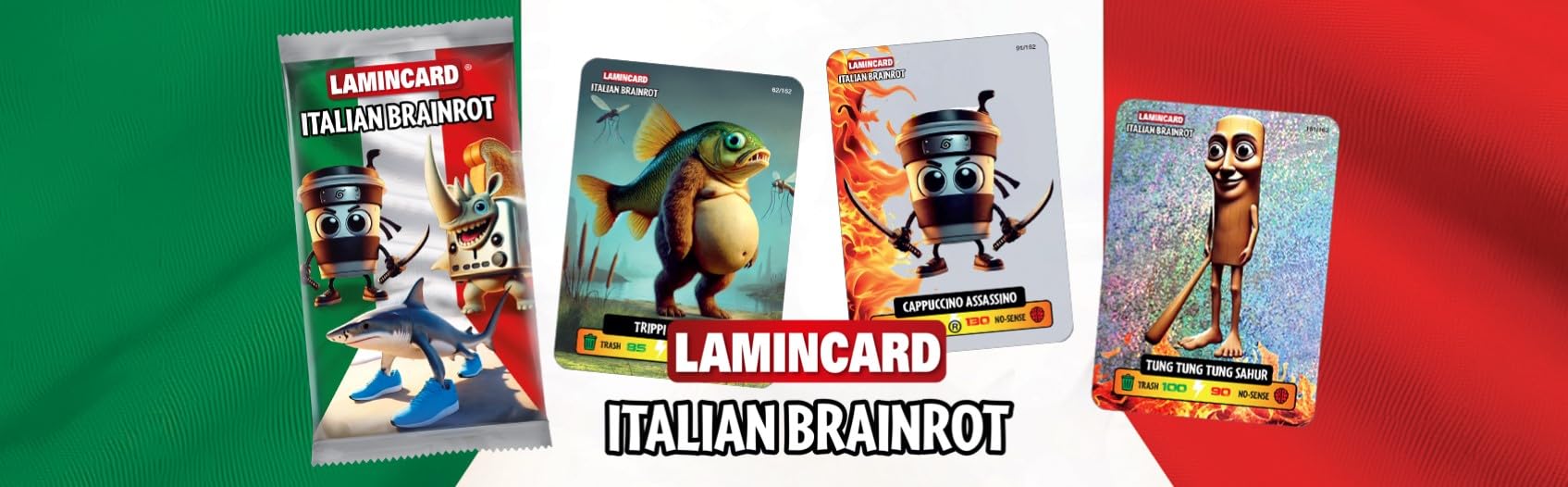 Lamincards Italian Brainrot Trading Cards Booster Packs 3