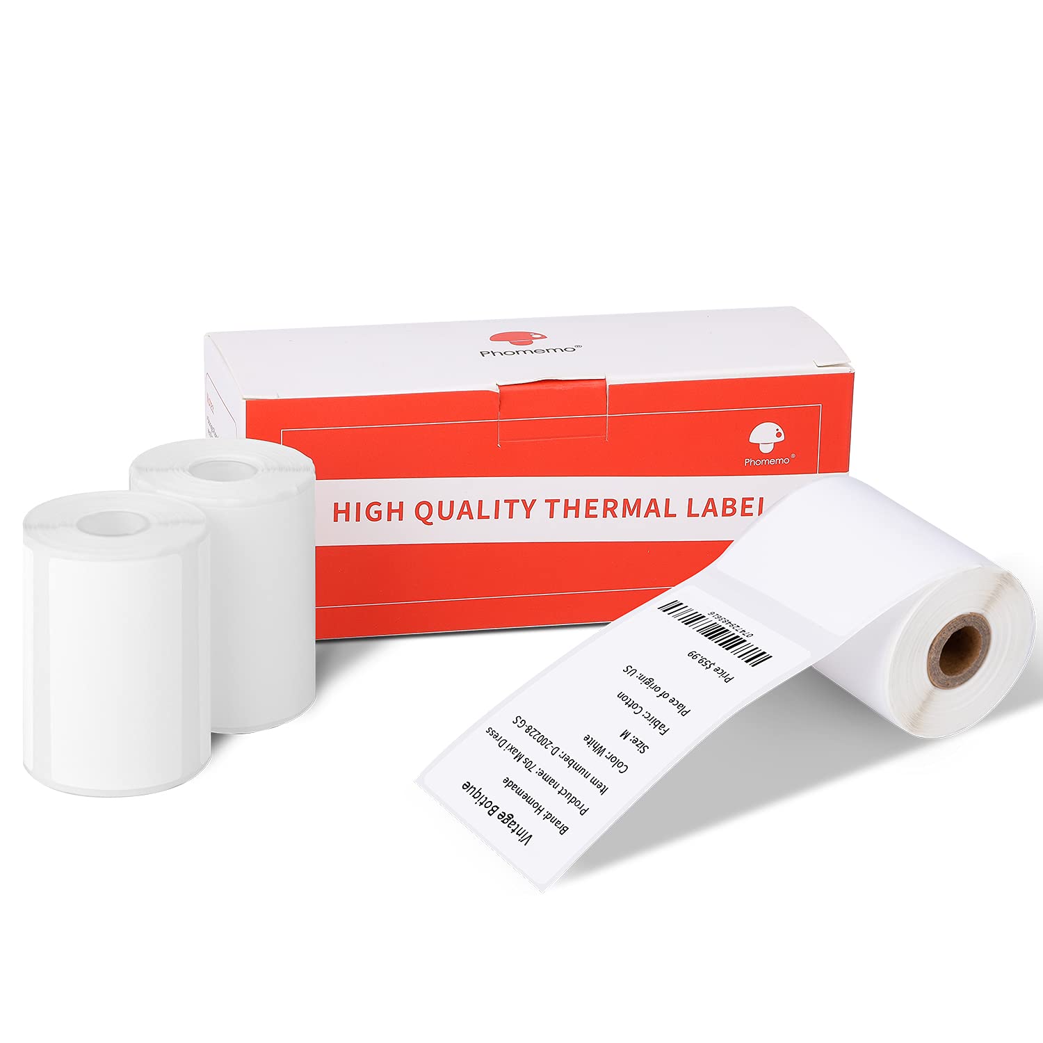 Phomemo Thermal Address Labels - 50x80mm, Self-Adhesive, 3 Rolls (300 Labels Total)