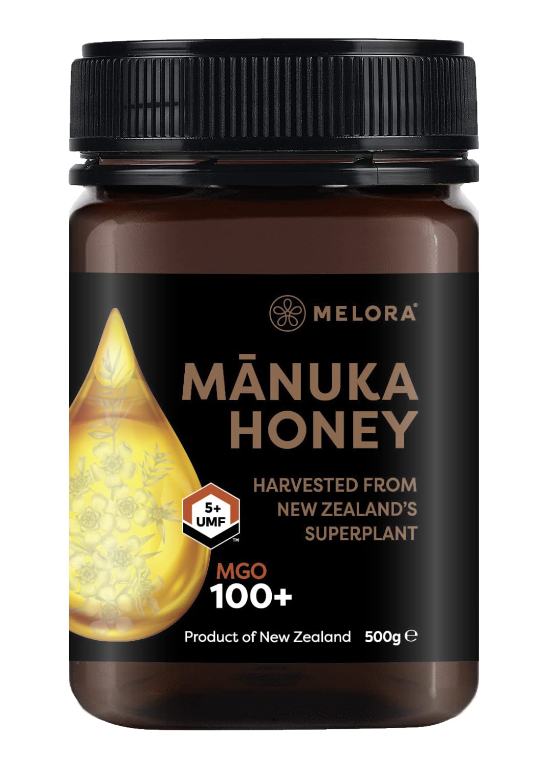 Melora Genuine Manuka Honey - 100 MGO, 500g - 5+ UMF | Pure & Traceable New Zealand Honey